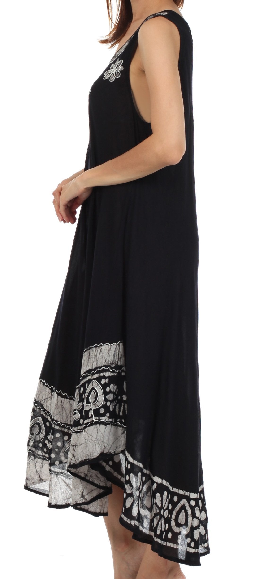 Sakkas Batik Flower Caftan Tank Dress / Cover Up - Concordia Style Boutique