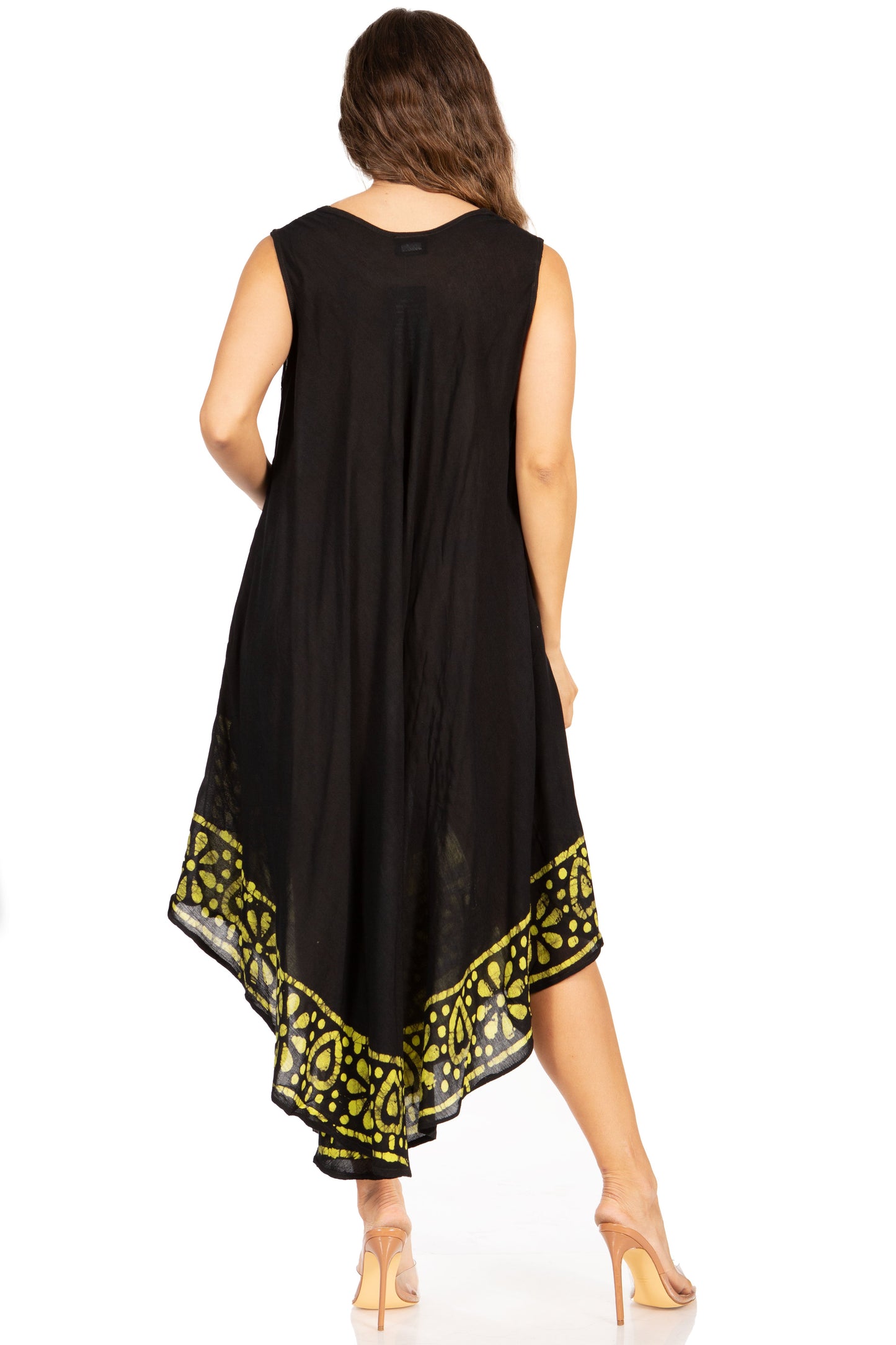 Sakkas Batik Flower Caftan Tank Dress / Cover Up - Concordia Style Boutique