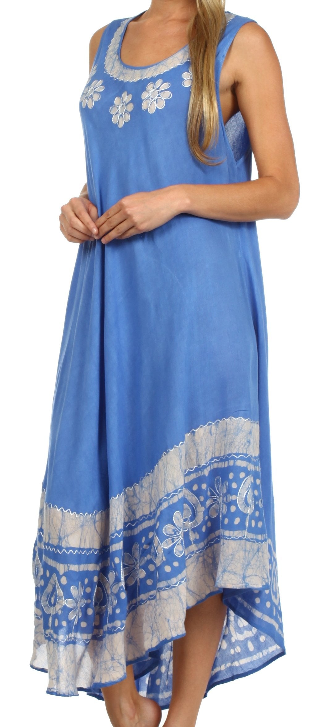 Sakkas Batik Flower Caftan Tank Dress / Cover Up - Concordia Style Boutique