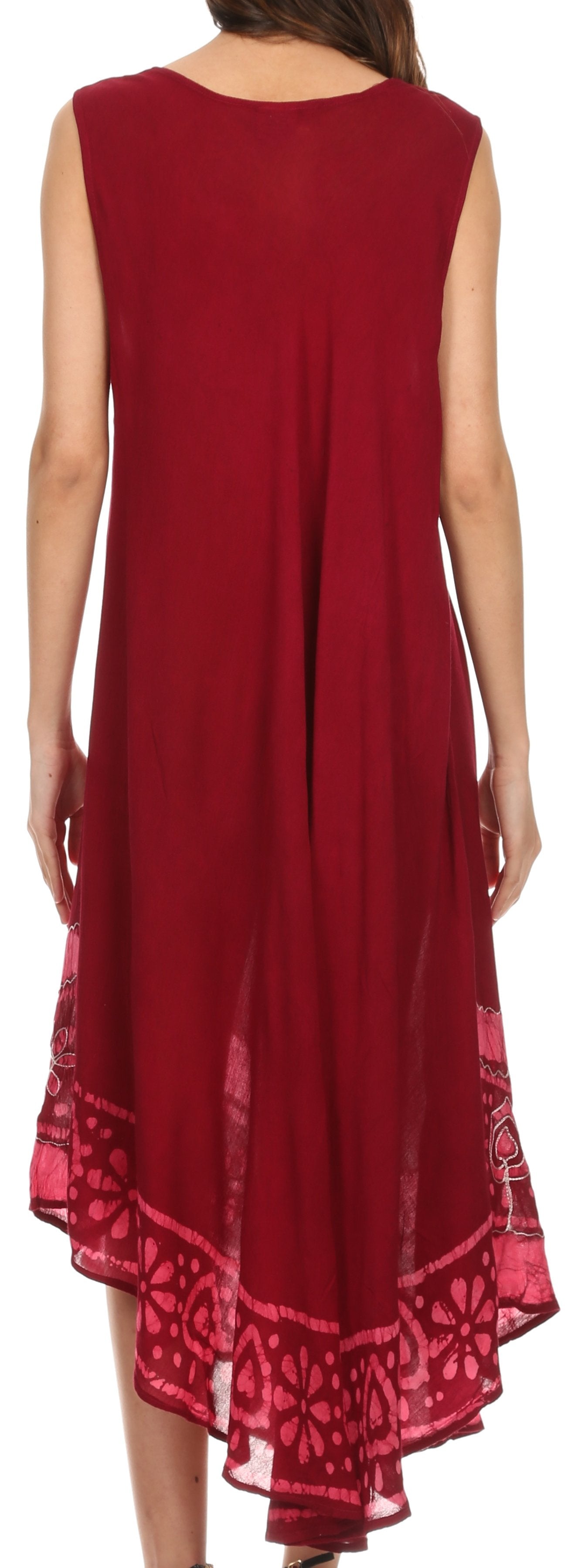 Sakkas Batik Flower Caftan Tank Dress / Cover Up - Concordia Style Boutique