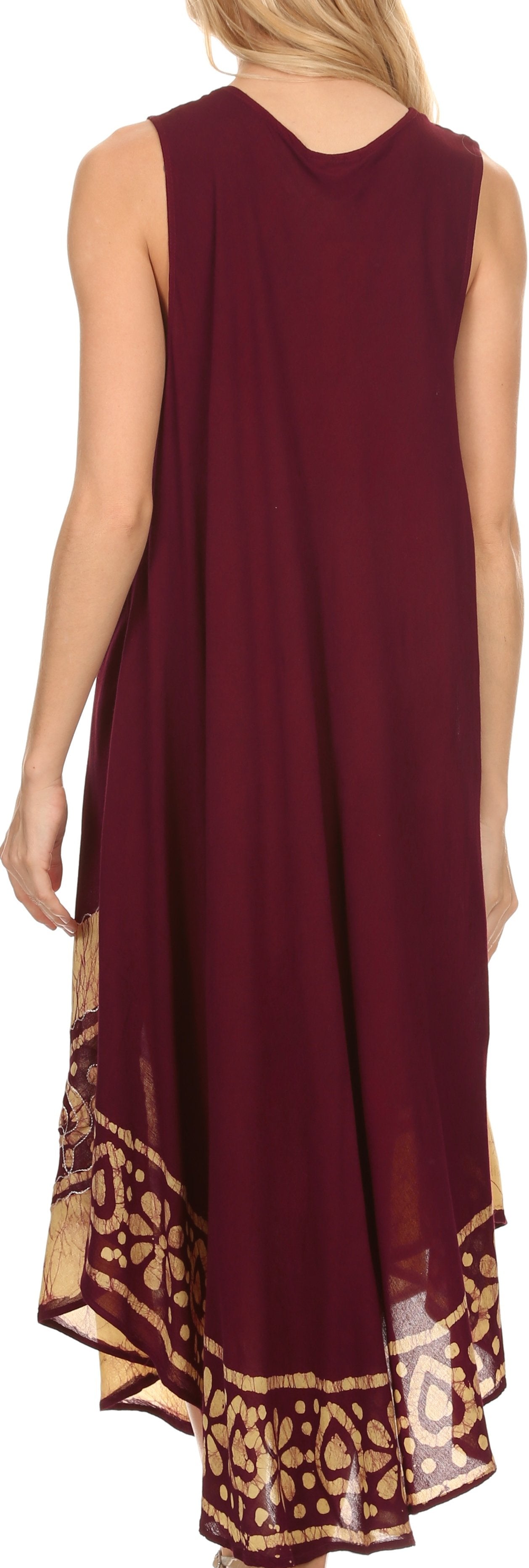 Sakkas Batik Flower Caftan Tank Dress / Cover Up - Concordia Style Boutique