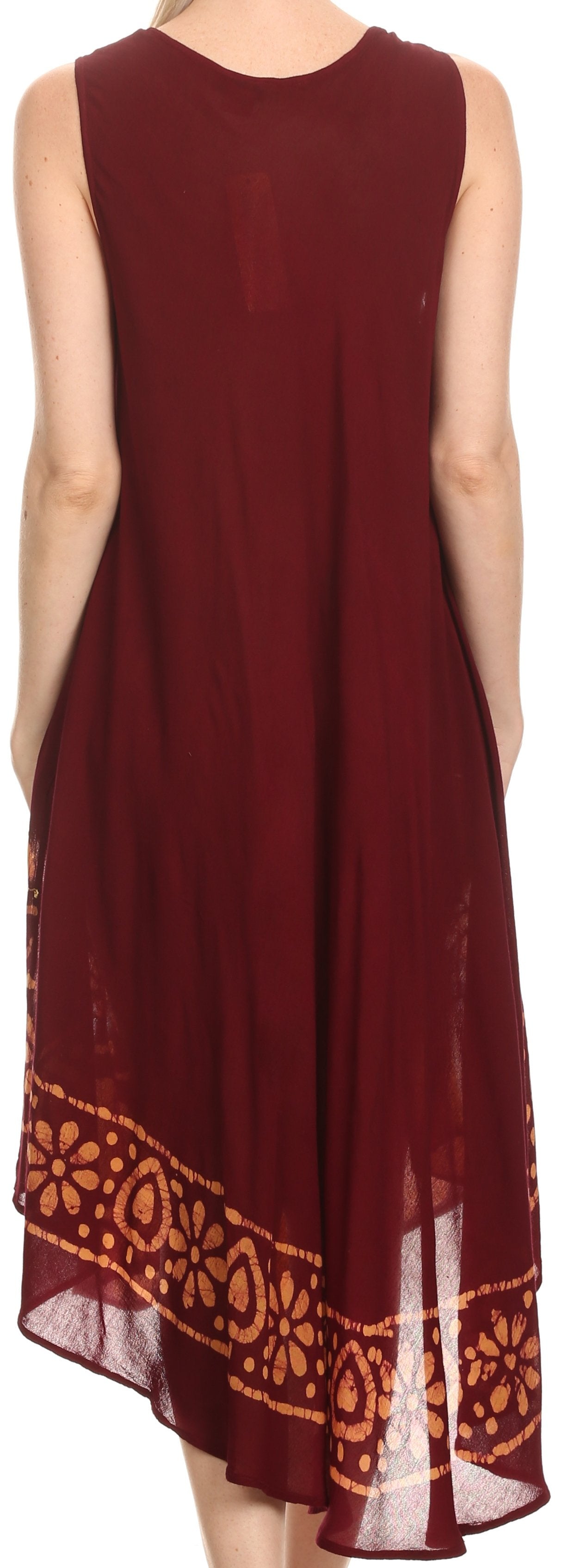 Sakkas Batik Flower Caftan Tank Dress / Cover Up - Concordia Style Boutique