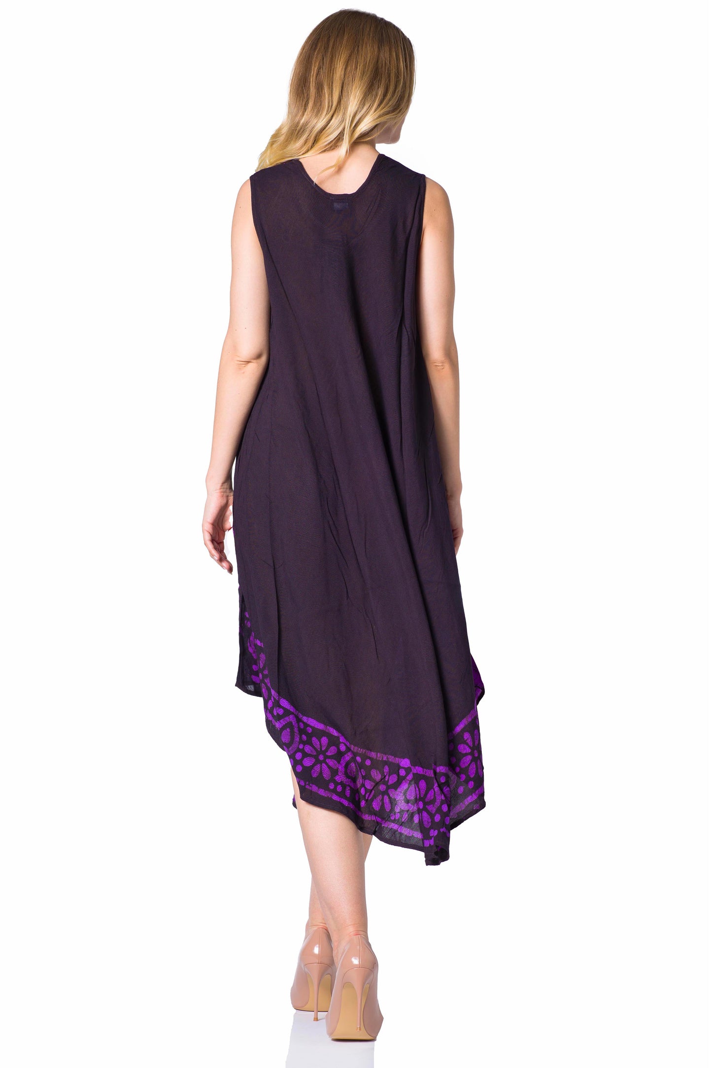Sakkas Batik Flower Caftan Tank Dress / Cover Up - Concordia Style Boutique