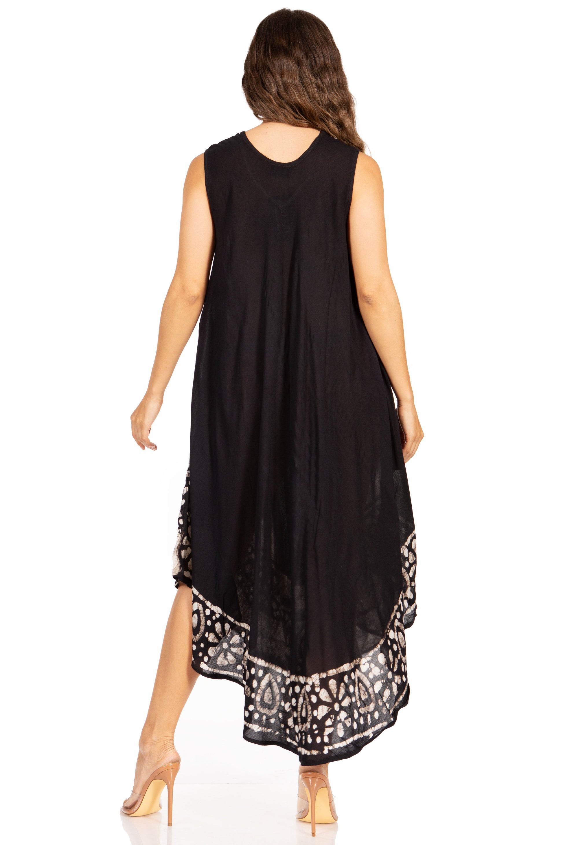 Sakkas Batik Flower Caftan Tank Dress / Cover Up - Concordia Style Boutique