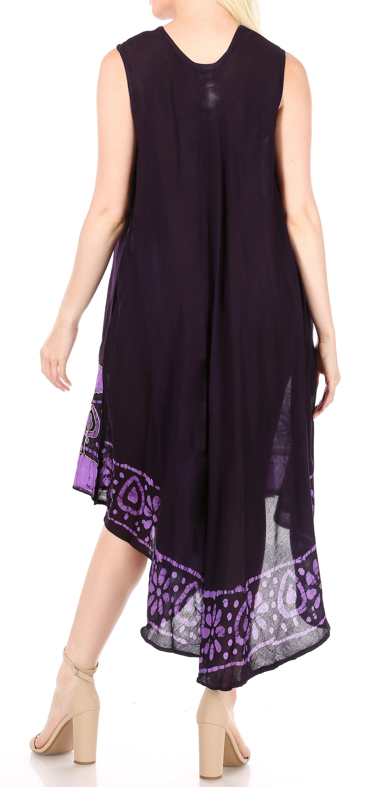 Sakkas Batik Flower Caftan Tank Dress / Cover Up - Concordia Style Boutique