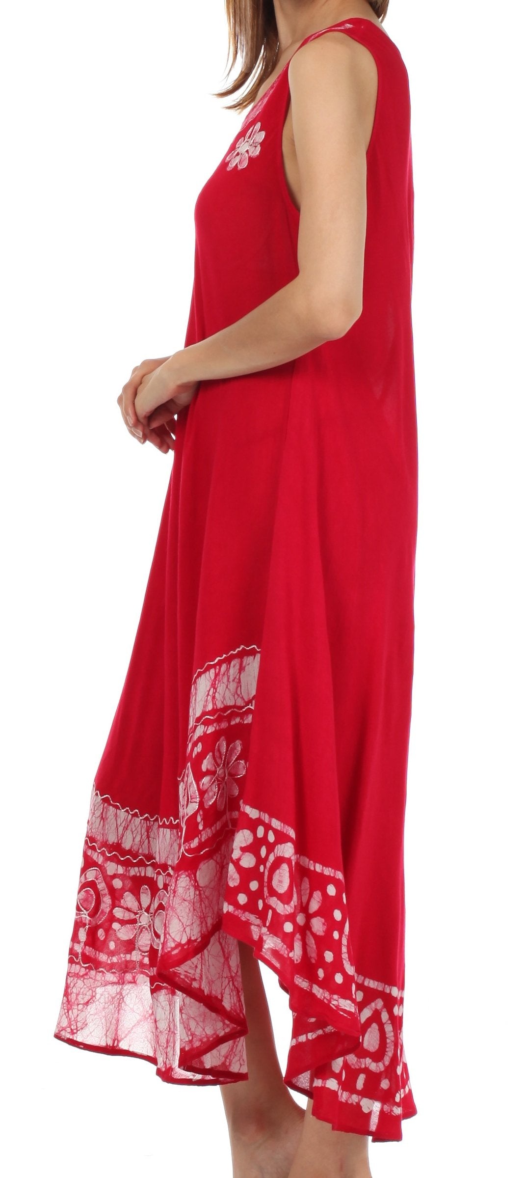 Sakkas Batik Flower Caftan Tank Dress / Cover Up - Concordia Style Boutique