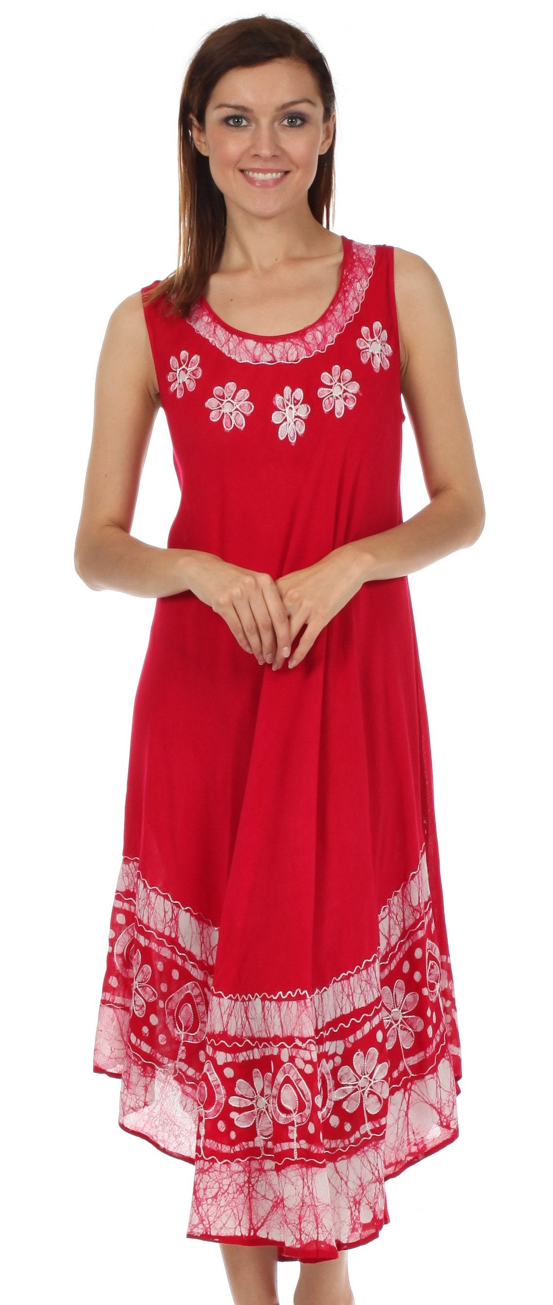 Sakkas Batik Flower Caftan Tank Dress / Cover Up - Concordia Style Boutique