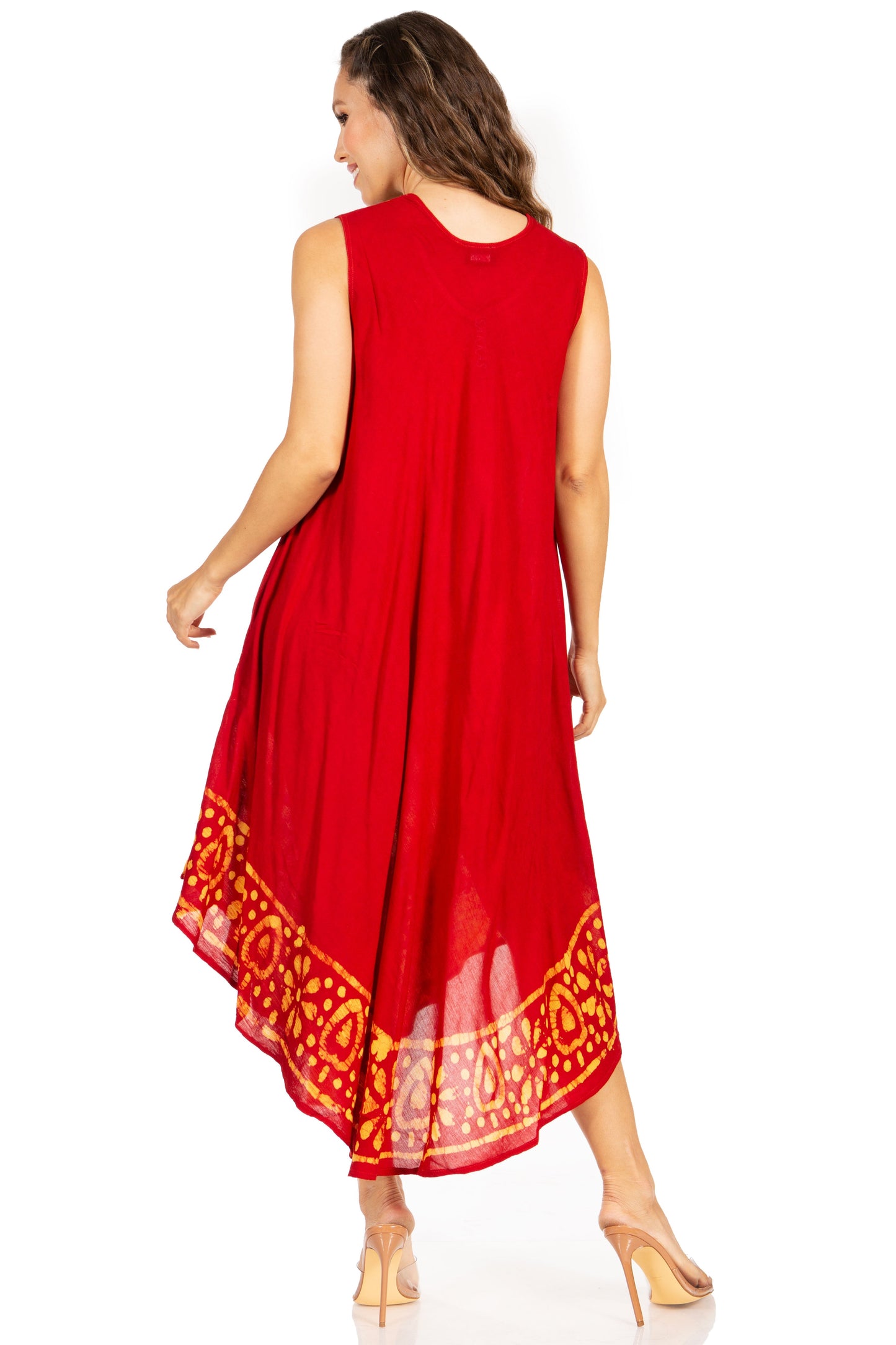 Sakkas Batik Flower Caftan Tank Dress / Cover Up - Concordia Style Boutique