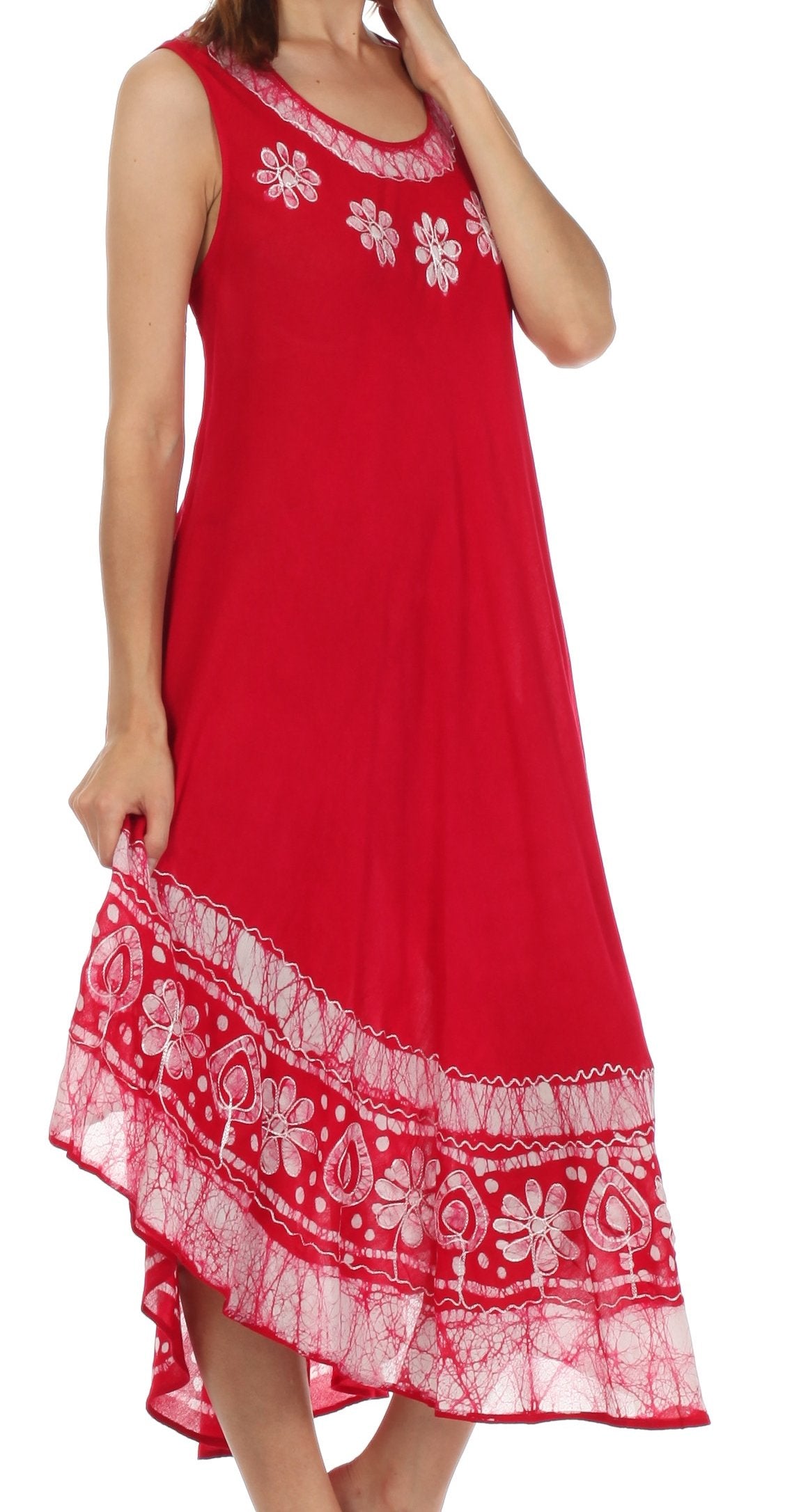 Sakkas Batik Flower Caftan Tank Dress / Cover Up - Concordia Style Boutique