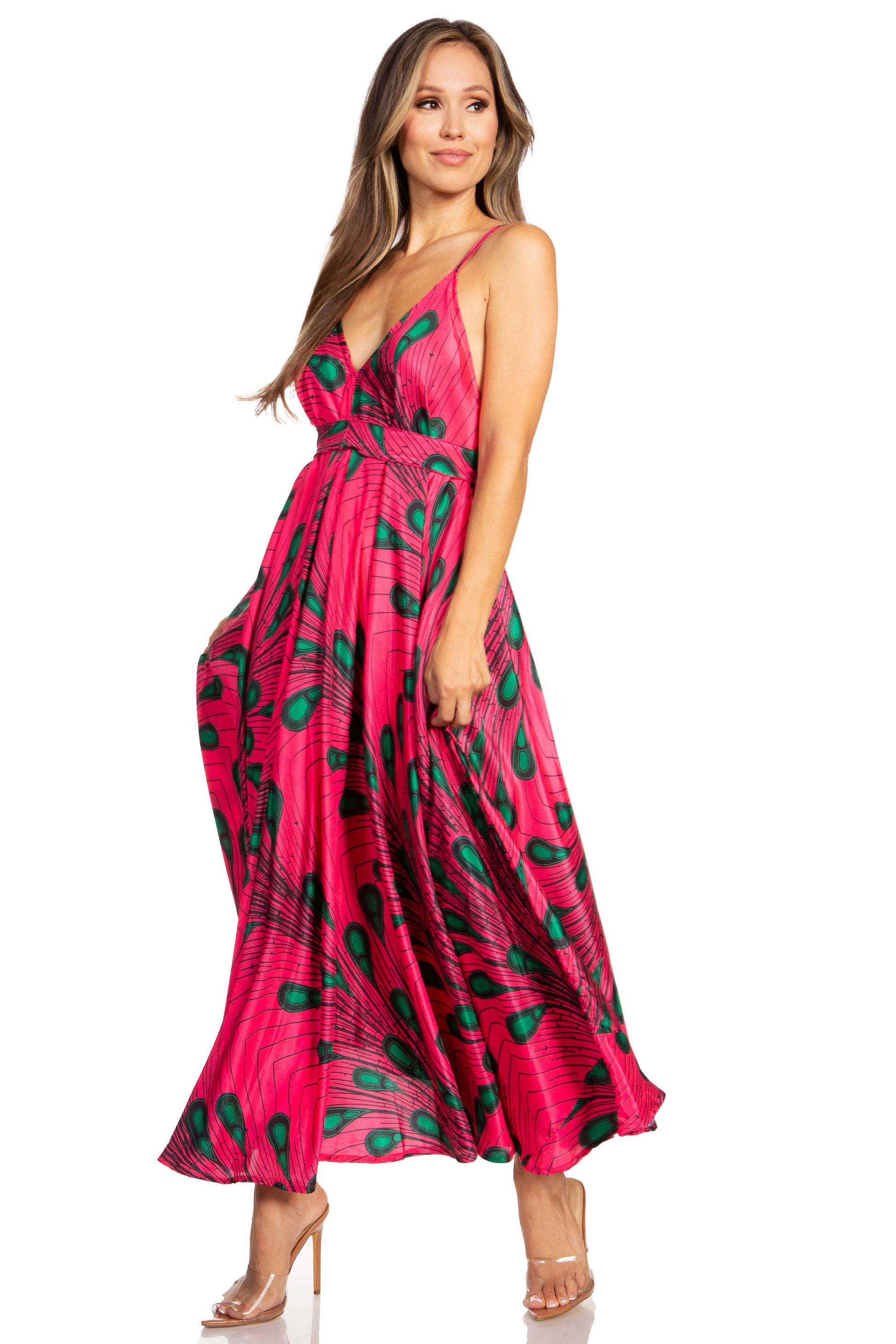 Sakkas Niza Women's Maxi Summer Casual Sleeveless Floral V neck Loose Long Dress - Concordia Style Boutique