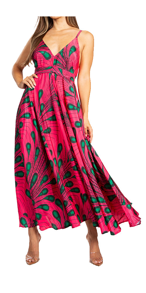 Sakkas Niza Women's Maxi Summer Casual Sleeveless Floral V neck Loose Long Dress - Concordia Style Boutique