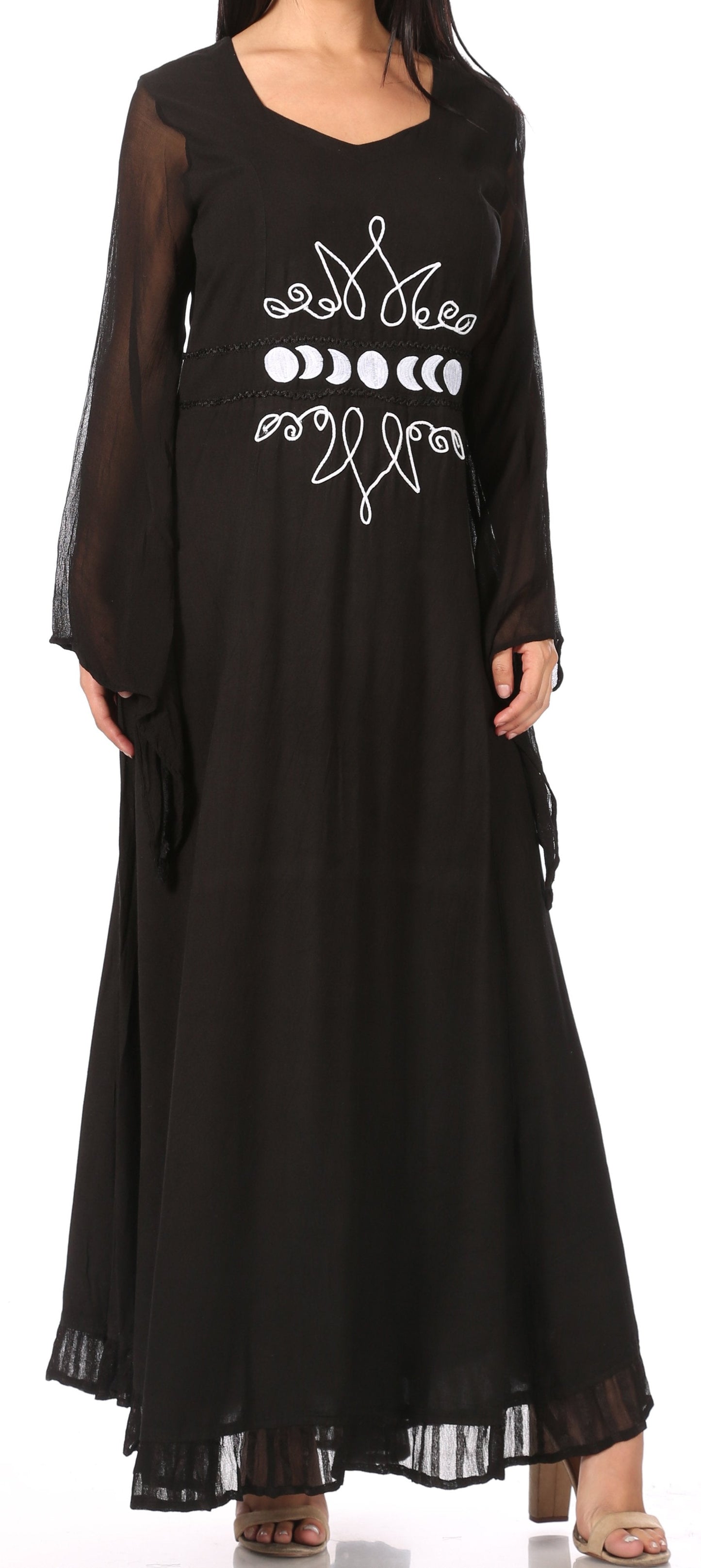 Sakkas Eve Women's Long Sleeve Casual Medieval Renaissance Celtic Maxi Dress Soft - Concordia Style Boutique