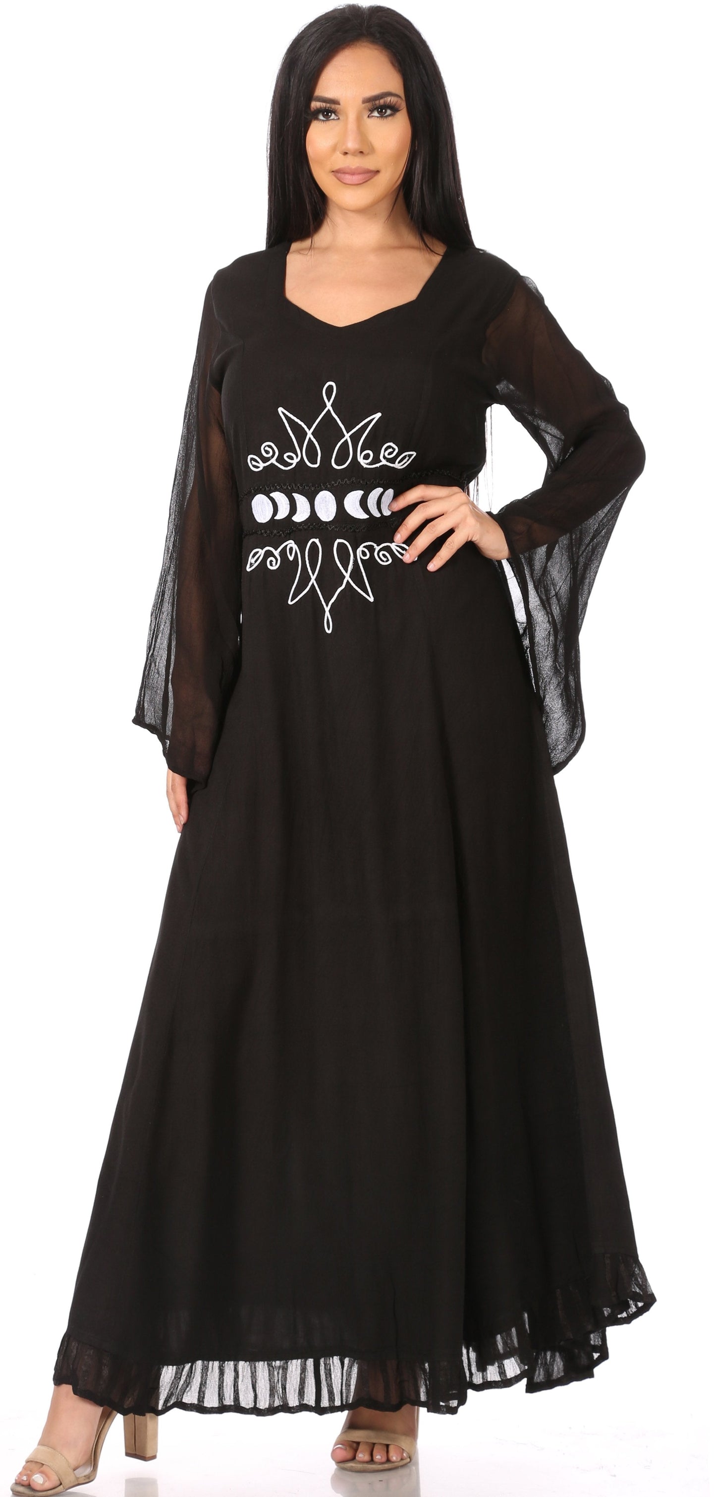 Sakkas Eve Women's Long Sleeve Casual Medieval Renaissance Celtic Maxi Dress Soft - Concordia Style Boutique