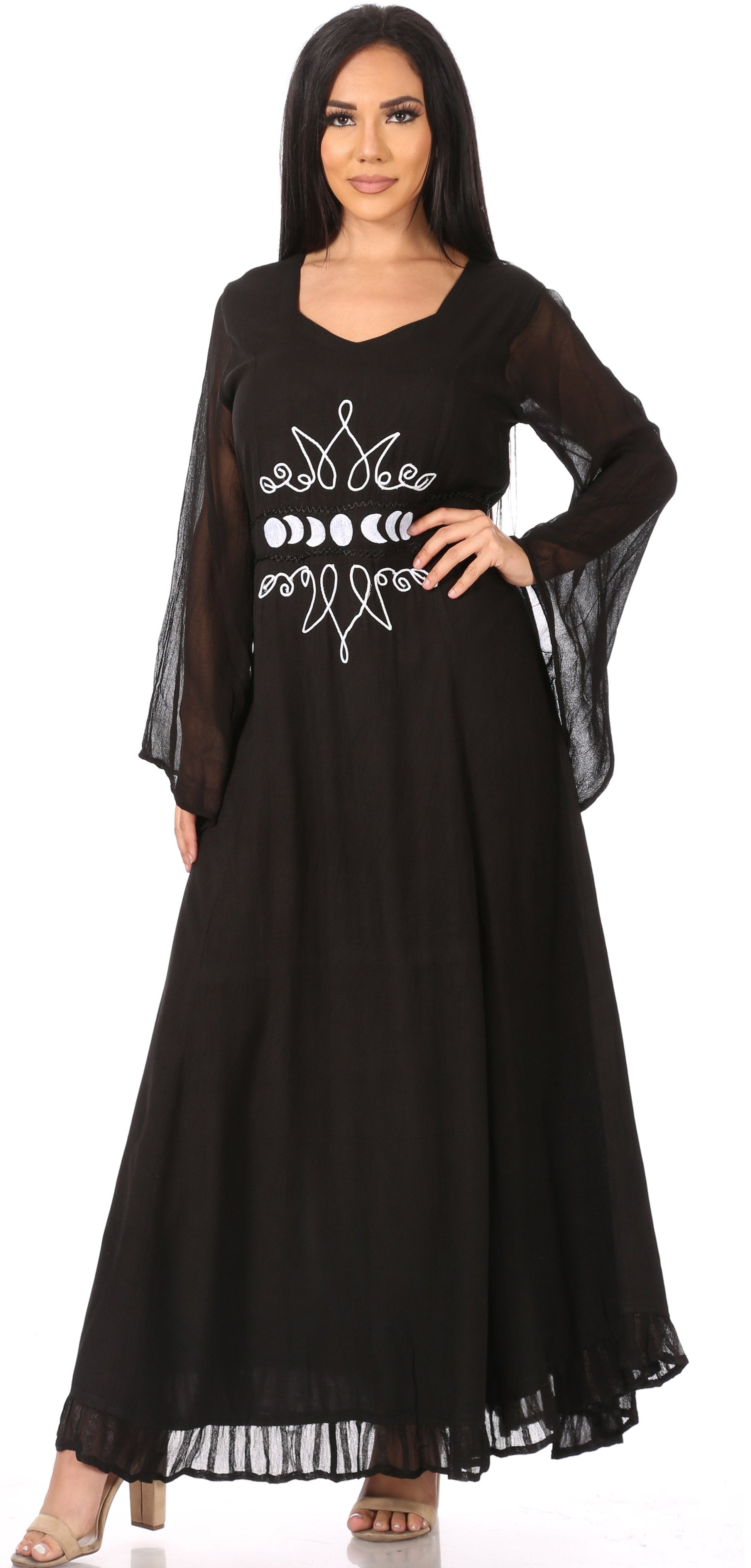 Sakkas Eve Women's Long Sleeve Casual Medieval Renaissance Celtic Maxi Dress Soft - Concordia Style Boutique