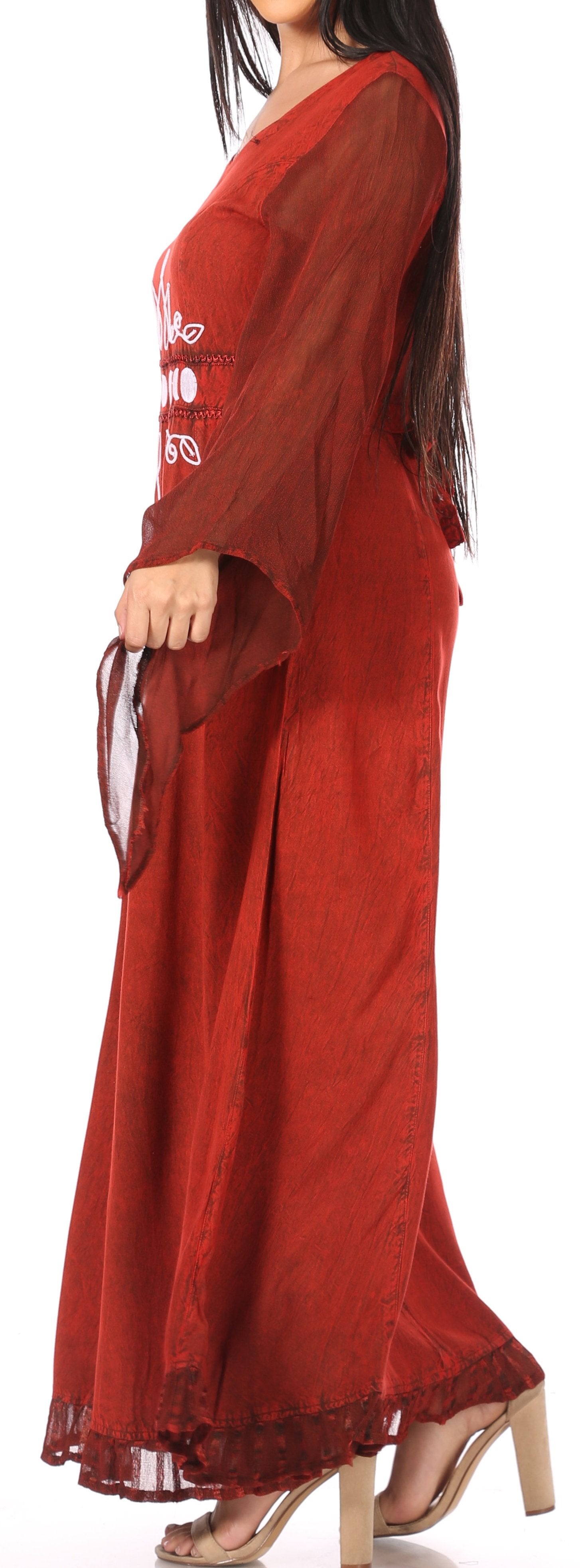 Sakkas Eve Women's Long Sleeve Casual Medieval Renaissance Celtic Maxi Dress Soft - Concordia Style Boutique