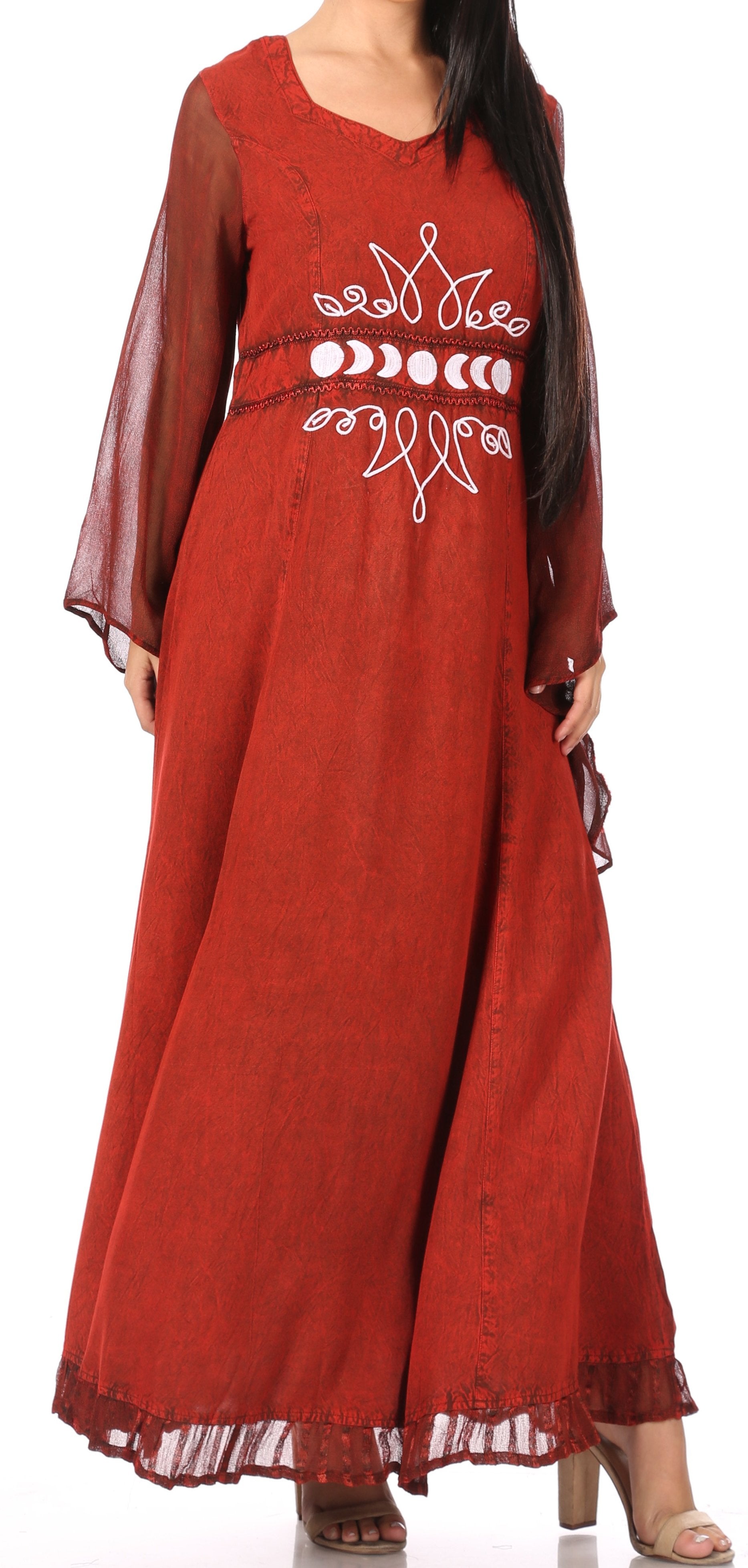 Sakkas Eve Women's Long Sleeve Casual Medieval Renaissance Celtic Maxi Dress Soft - Concordia Style Boutique