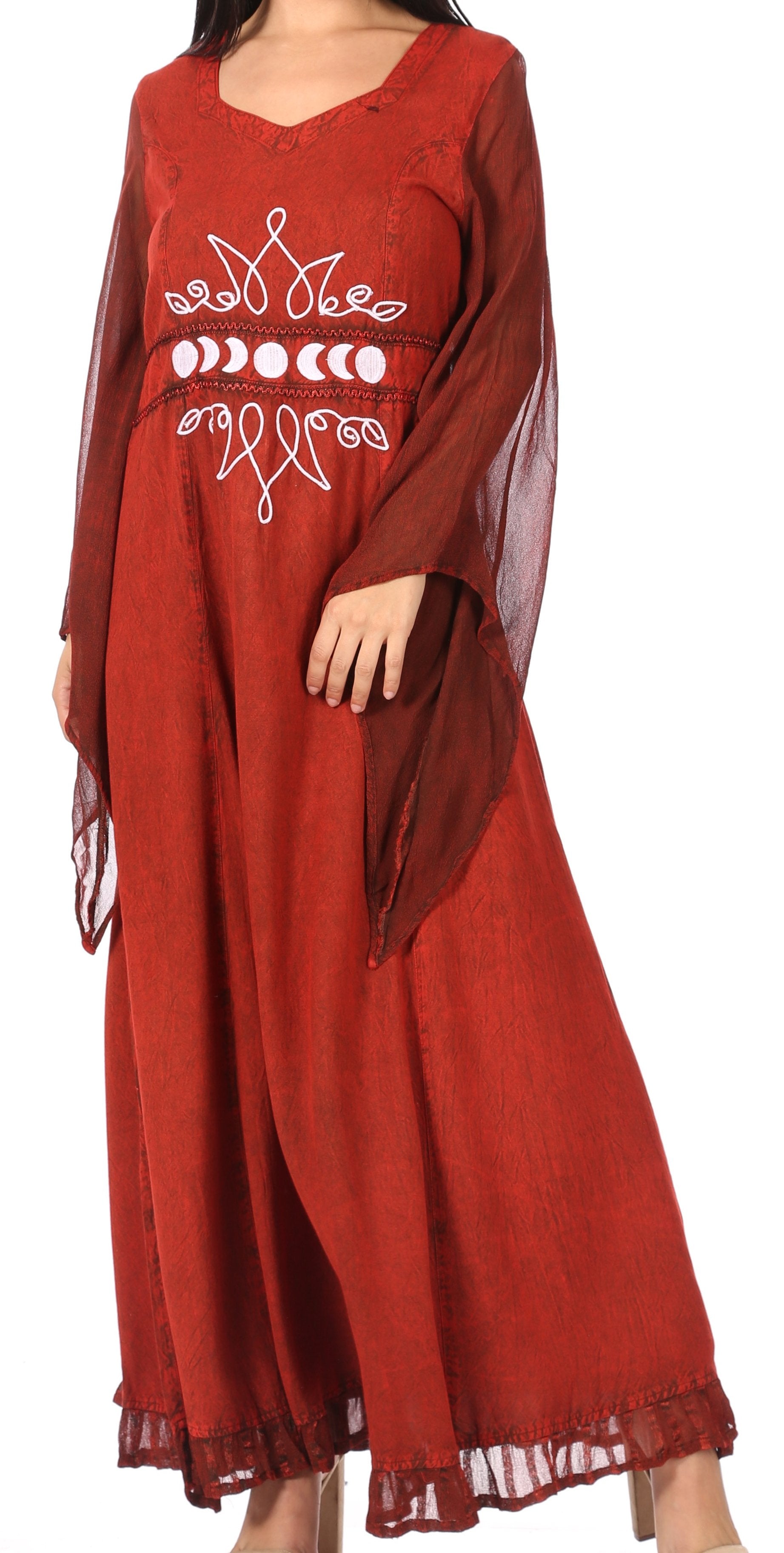 Sakkas Eve Women's Long Sleeve Casual Medieval Renaissance Celtic Maxi Dress Soft - Concordia Style Boutique