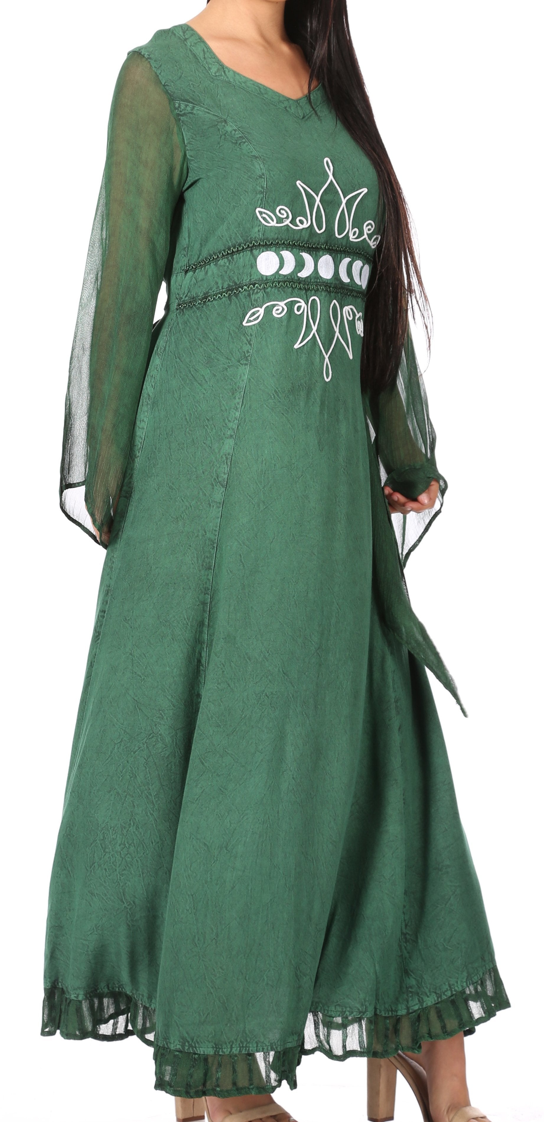 Sakkas Eve Women's Long Sleeve Casual Medieval Renaissance Celtic Maxi Dress Soft - Concordia Style Boutique