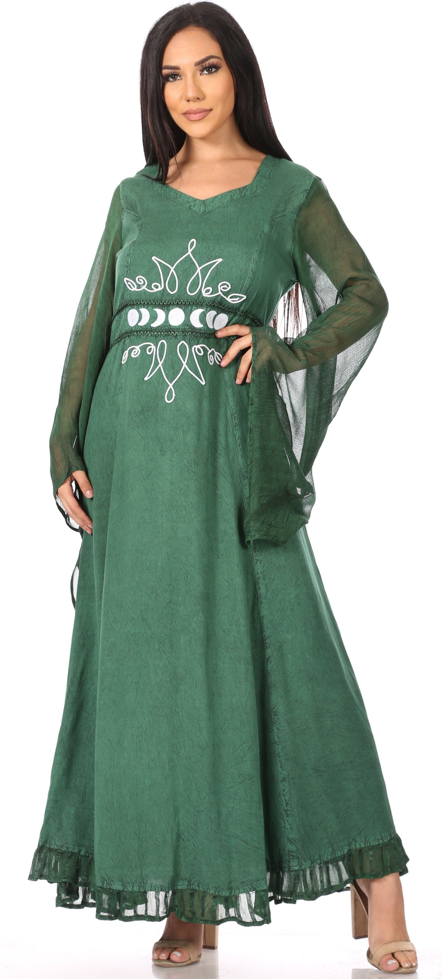 Sakkas Eve Women's Long Sleeve Casual Medieval Renaissance Celtic Maxi Dress Soft - Concordia Style Boutique