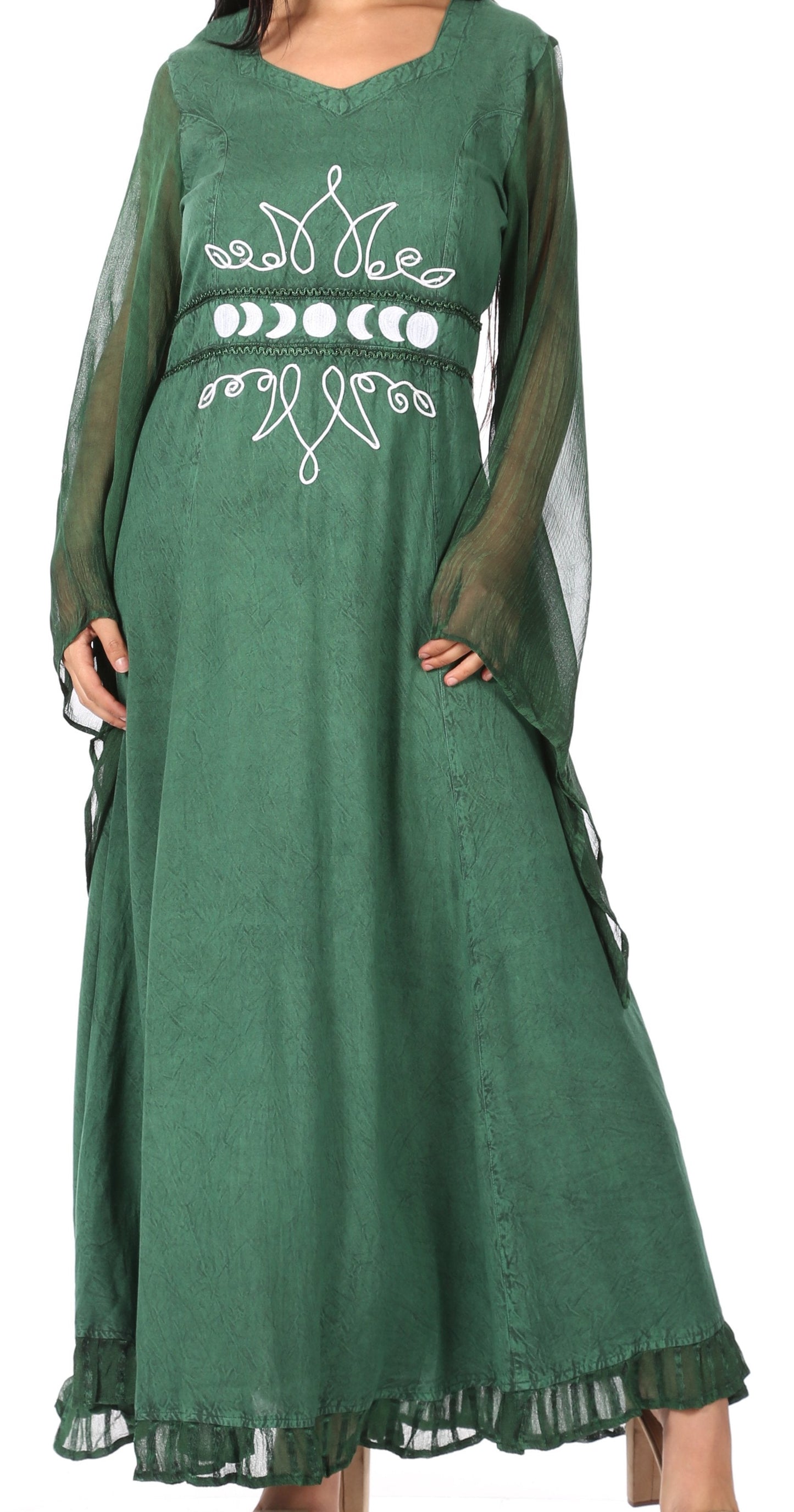 Sakkas Eve Women's Long Sleeve Casual Medieval Renaissance Celtic Maxi Dress Soft - Concordia Style Boutique