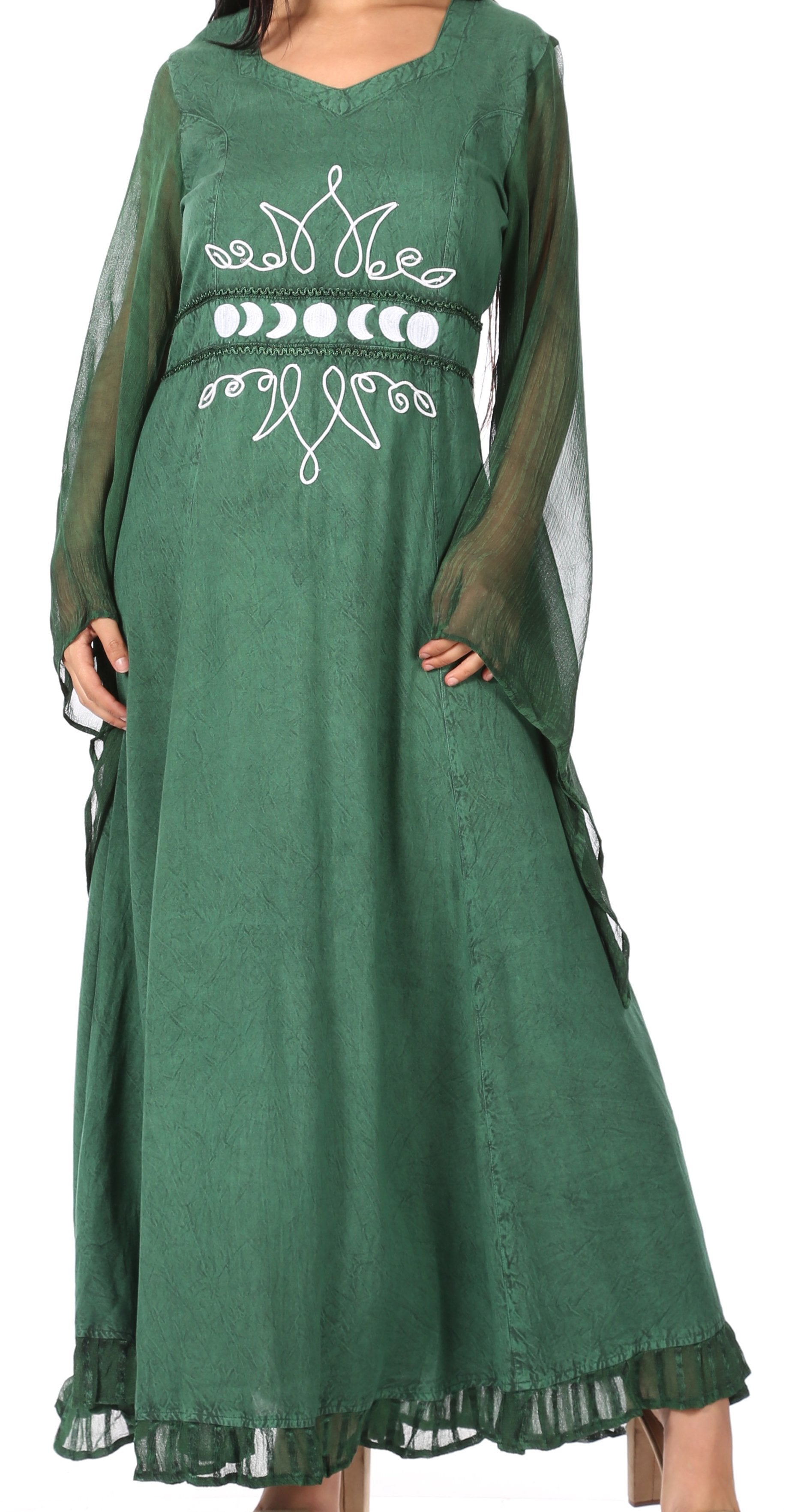 Sakkas Eve Women's Long Sleeve Casual Medieval Renaissance Celtic Maxi Dress Soft - Concordia Style Boutique