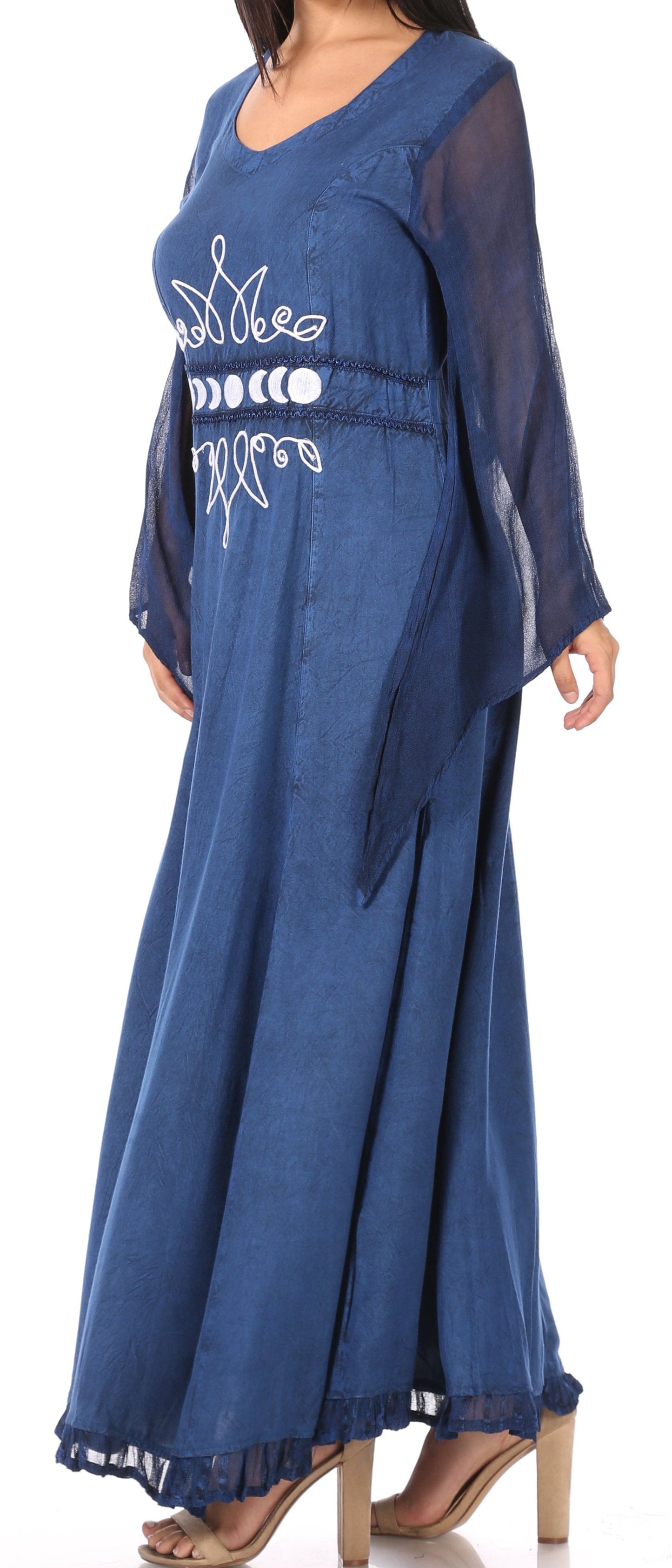 Sakkas Eve Women's Long Sleeve Casual Medieval Renaissance Celtic Maxi Dress Soft - Concordia Style Boutique