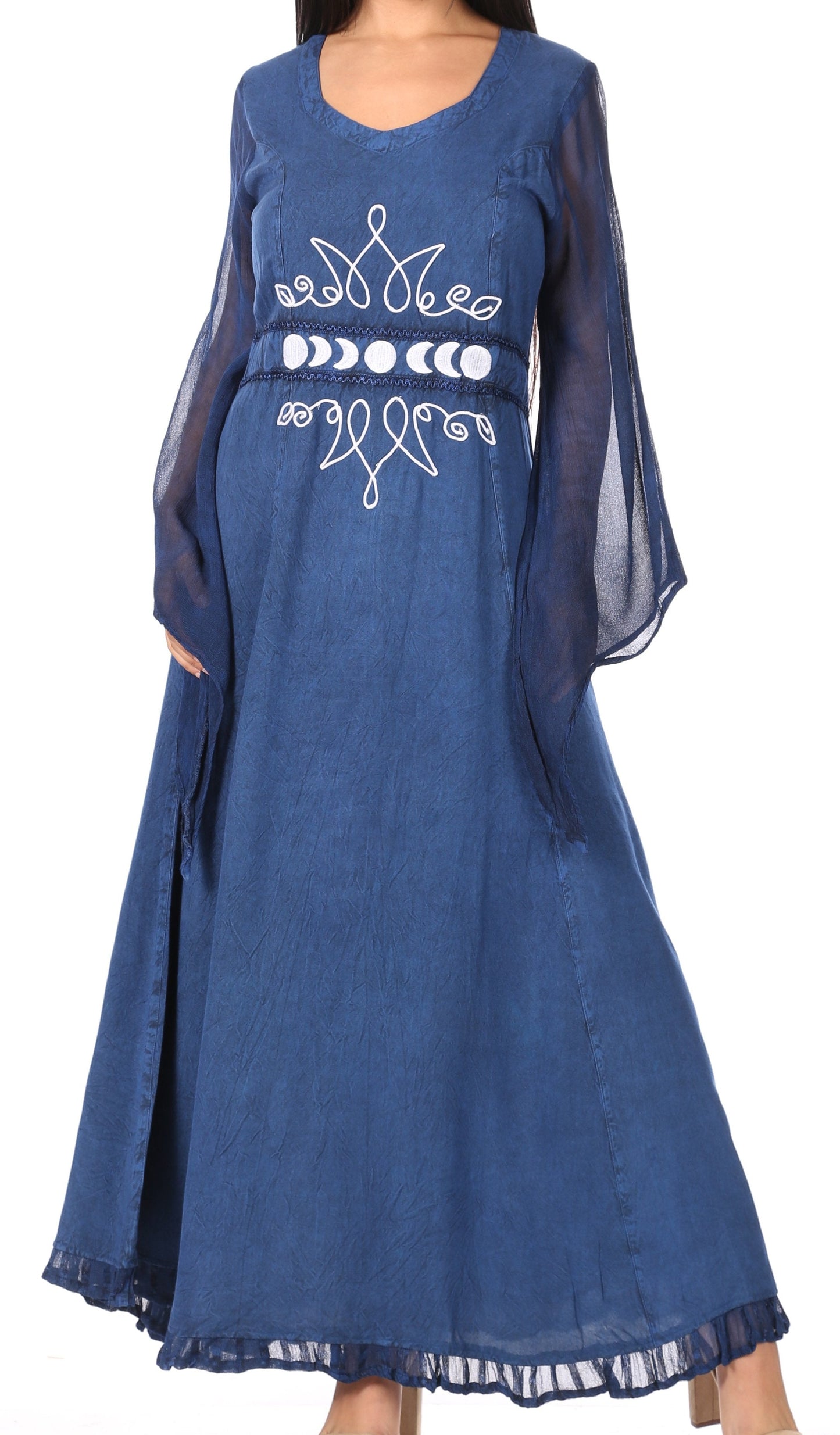 Sakkas Eve Women's Long Sleeve Casual Medieval Renaissance Celtic Maxi Dress Soft - Concordia Style Boutique
