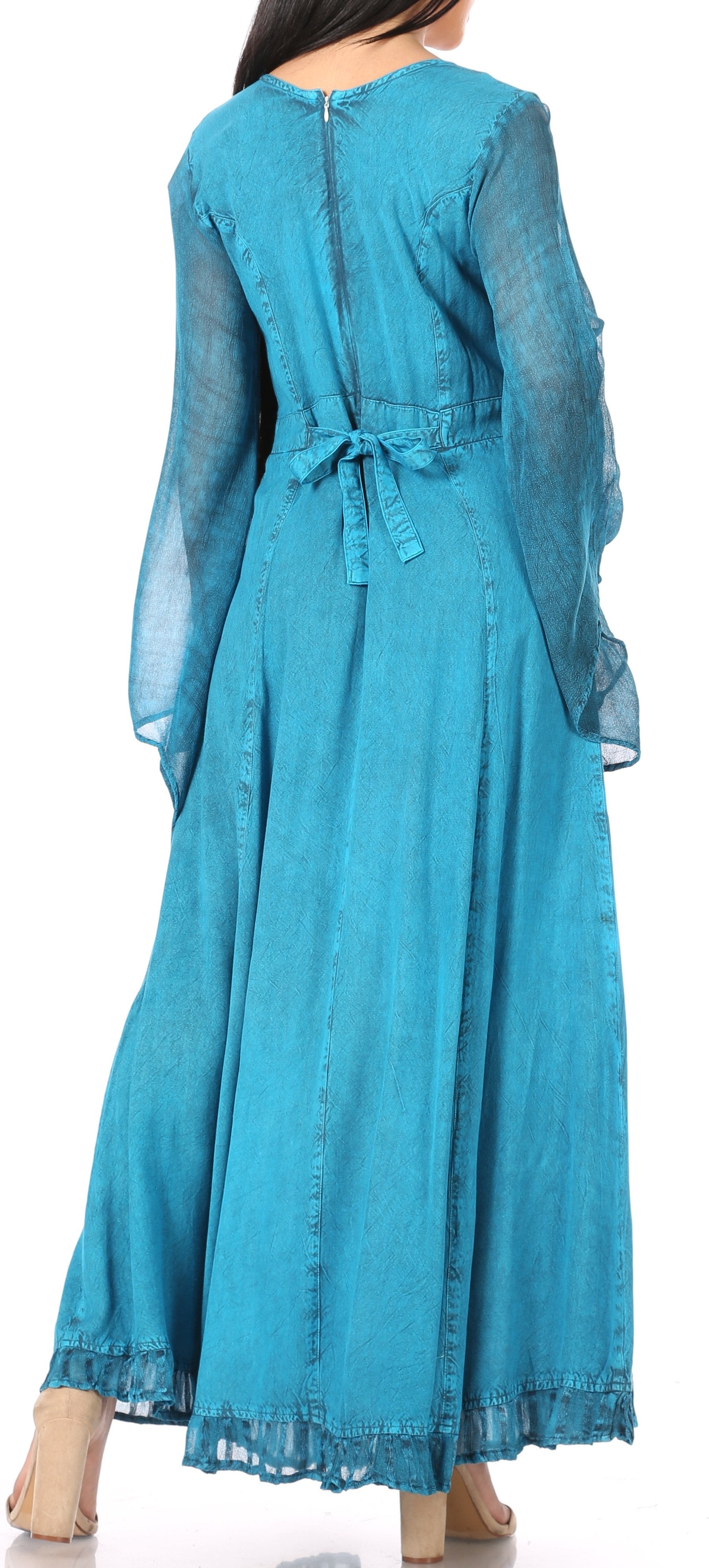Sakkas Eve Women's Long Sleeve Casual Medieval Renaissance Celtic Maxi Dress Soft - Concordia Style Boutique