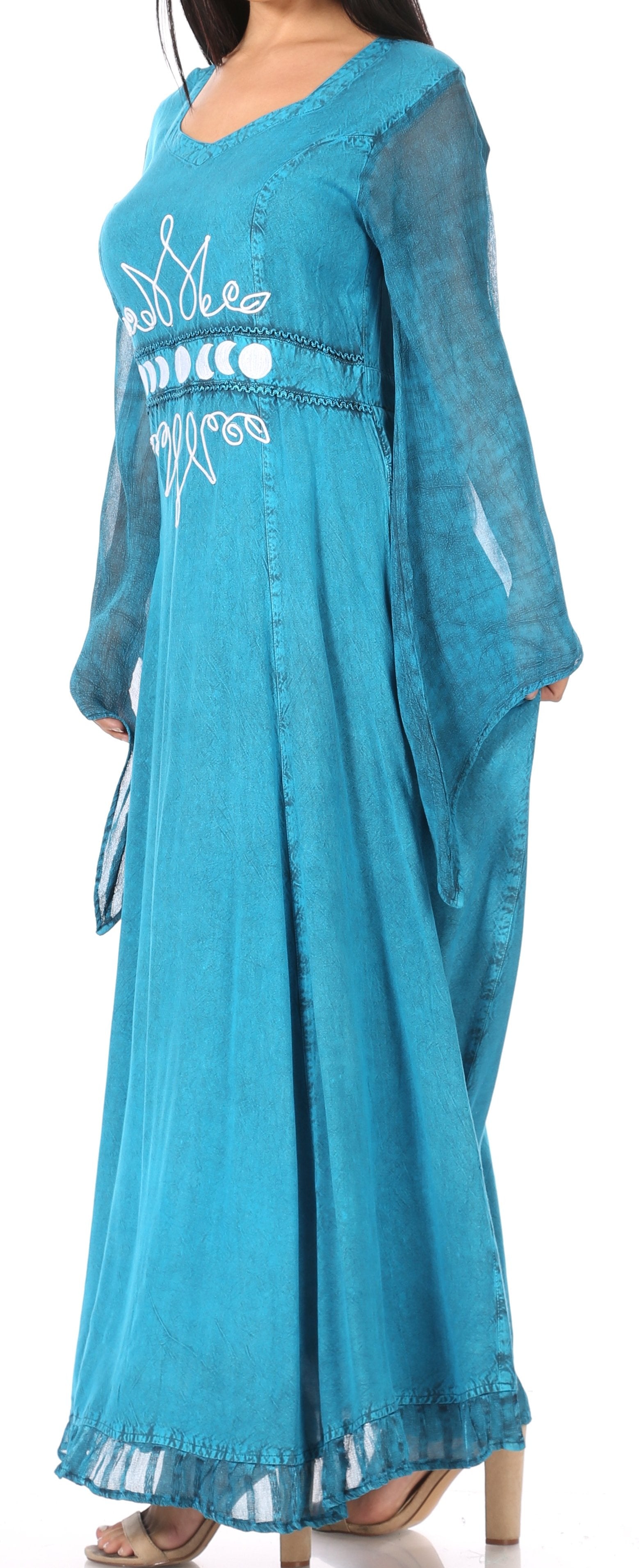Sakkas Eve Women's Long Sleeve Casual Medieval Renaissance Celtic Maxi Dress Soft - Concordia Style Boutique