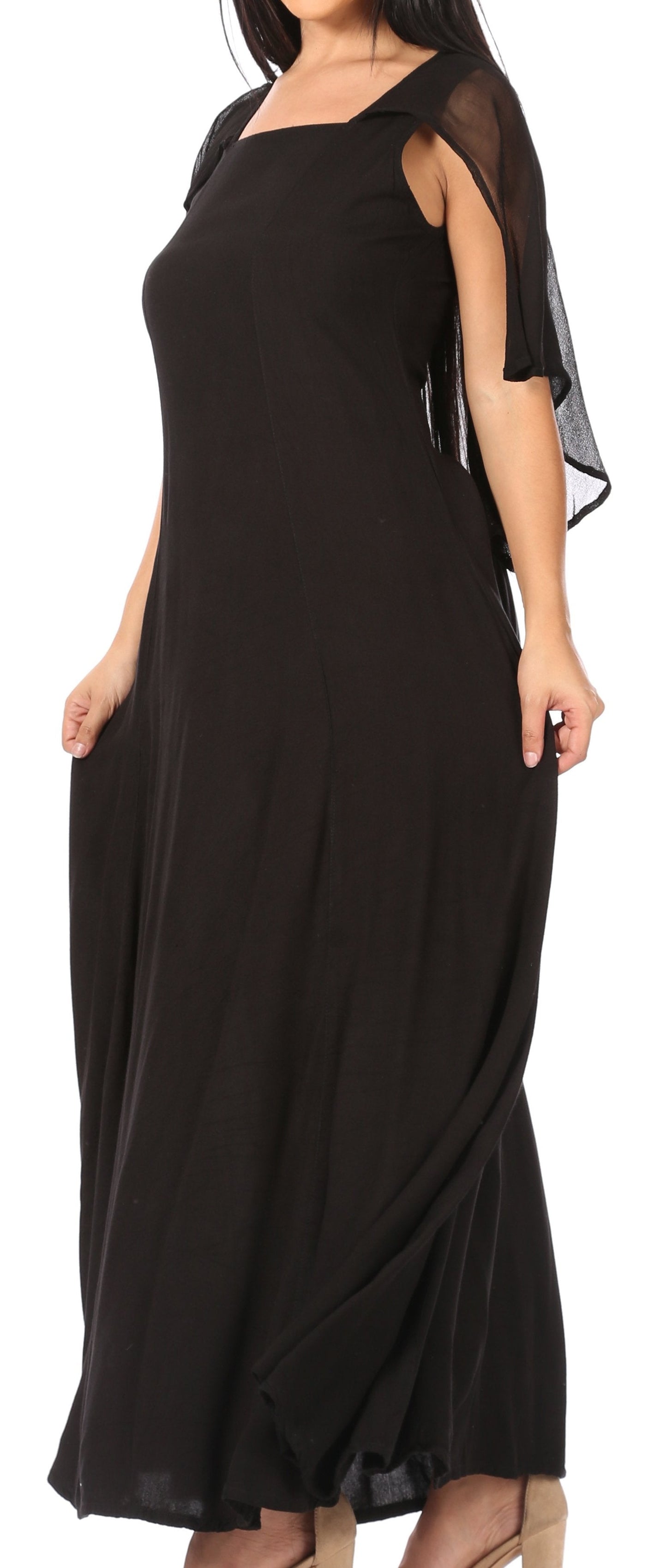 Sakkas Niam Women's Maxi Capelet Long Dress Celtic Medieval Renaissance Adjustable - Concordia Style Boutique