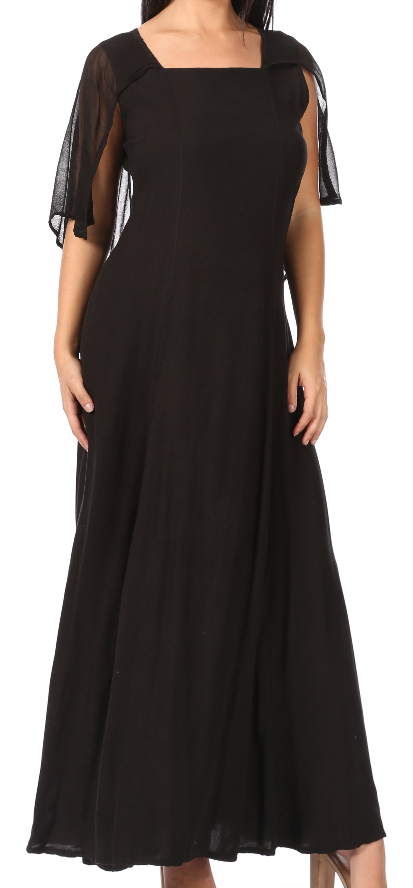 Sakkas Niam Women's Maxi Capelet Long Dress Celtic Medieval Renaissance Adjustable - Concordia Style Boutique