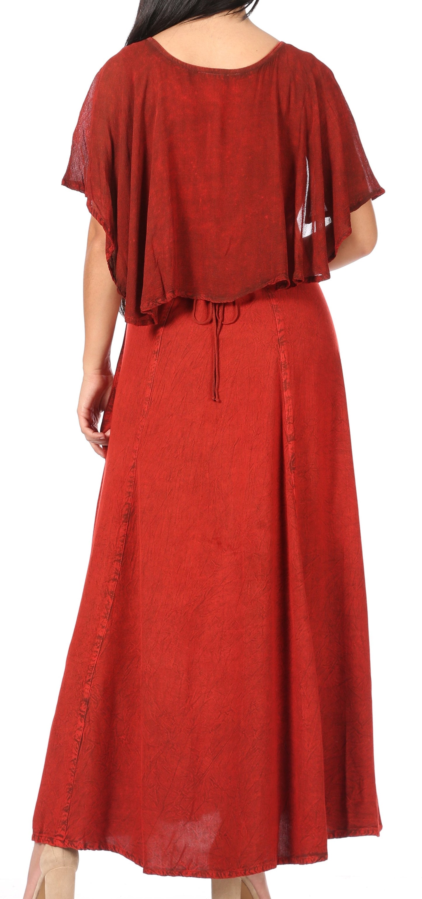 Sakkas Niam Women's Maxi Capelet Long Dress Celtic Medieval Renaissance Adjustable - Concordia Style Boutique