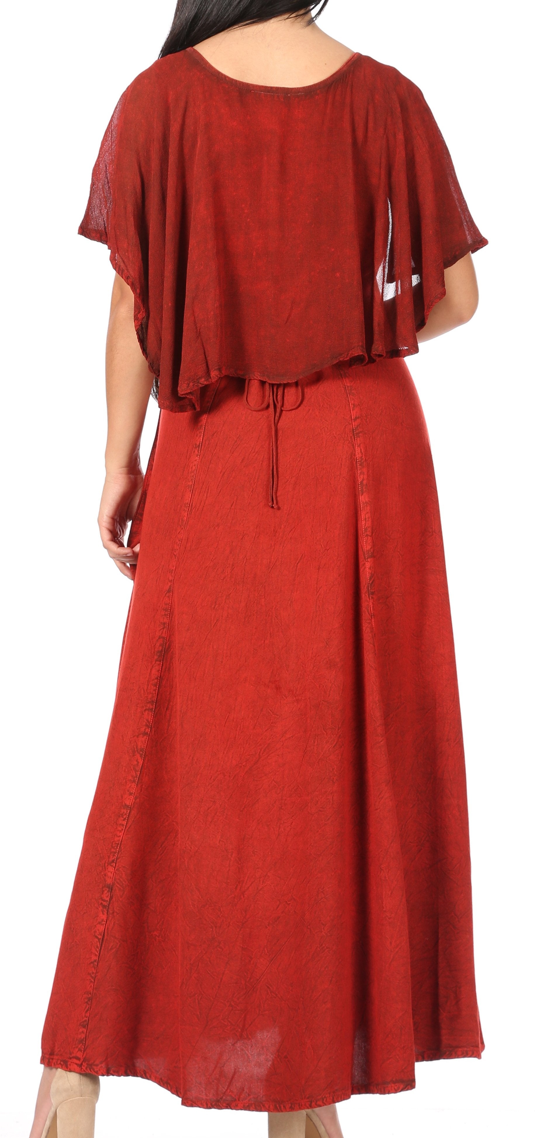 Sakkas Niam Women's Maxi Capelet Long Dress Celtic Medieval Renaissance Adjustable - Concordia Style Boutique
