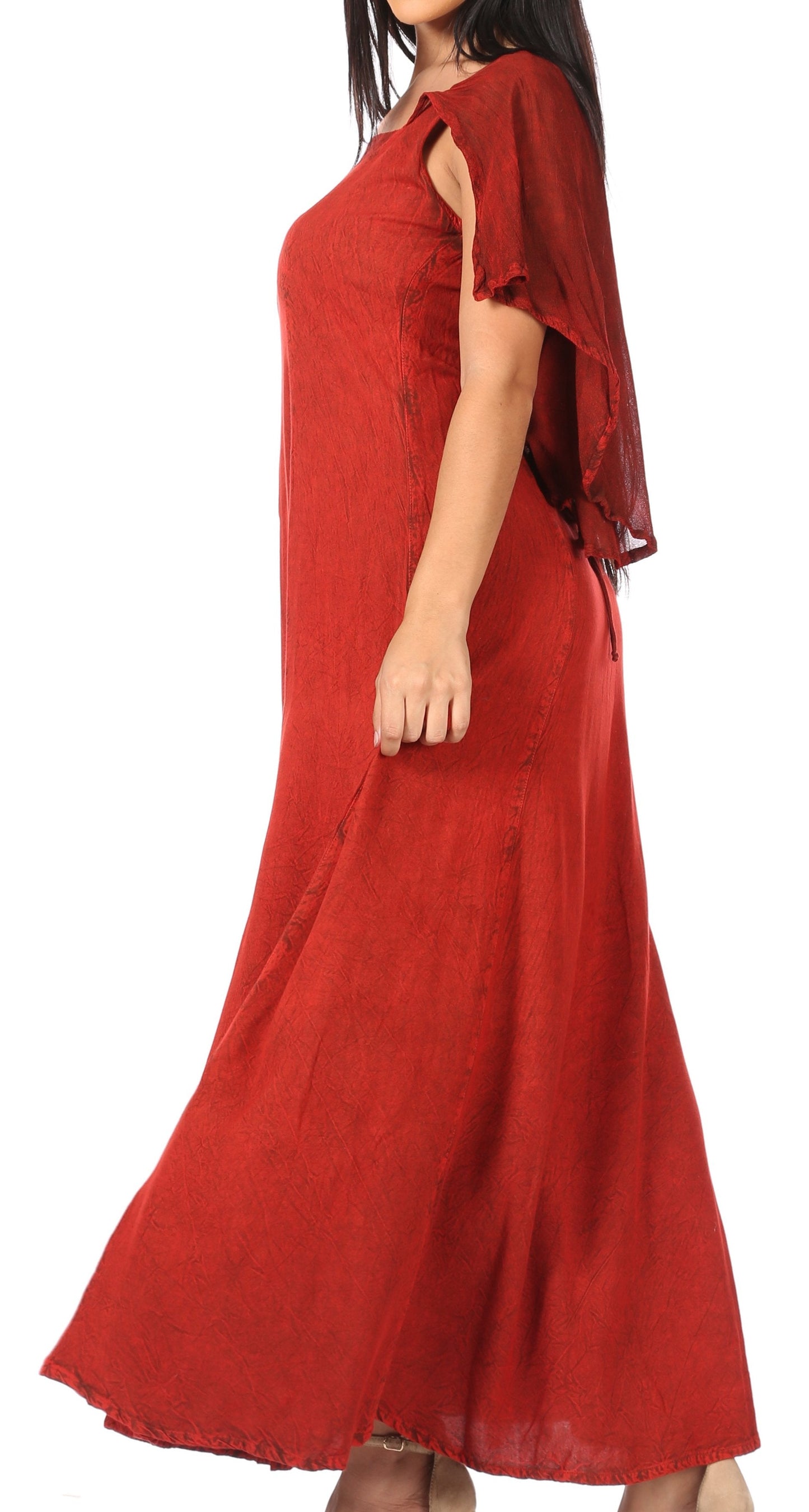 Sakkas Niam Women's Maxi Capelet Long Dress Celtic Medieval Renaissance Adjustable - Concordia Style Boutique