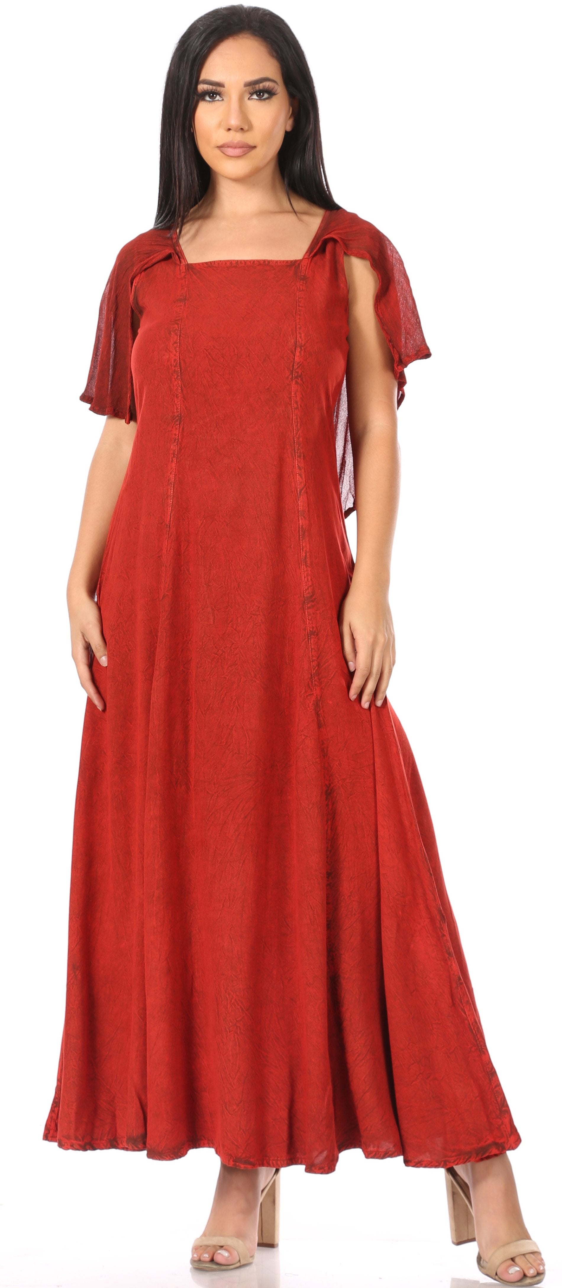 Sakkas Niam Women's Maxi Capelet Long Dress Celtic Medieval Renaissance Adjustable - Concordia Style Boutique