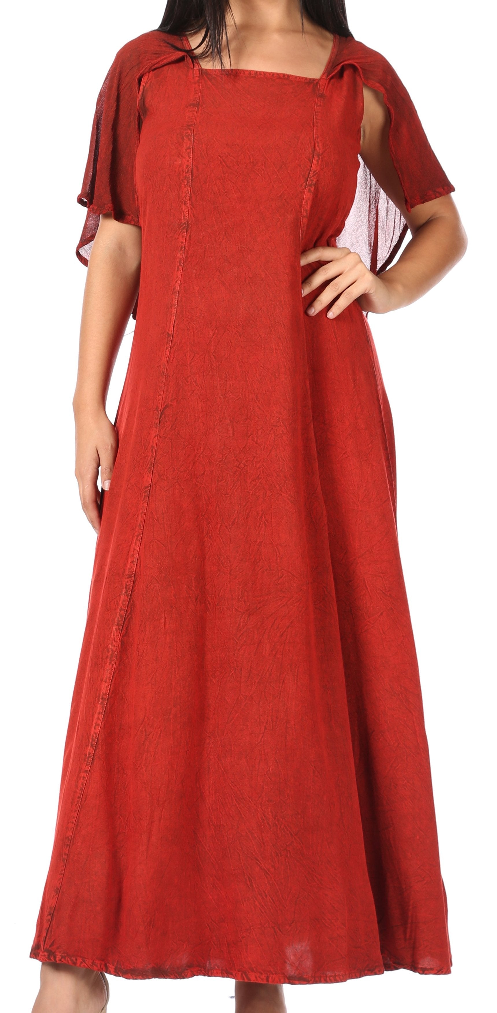 Sakkas Niam Women's Maxi Capelet Long Dress Celtic Medieval Renaissance Adjustable - Concordia Style Boutique