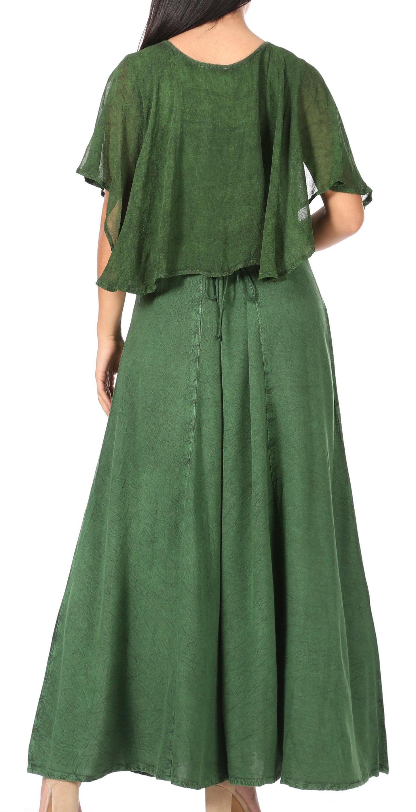 Sakkas Niam Women's Maxi Capelet Long Dress Celtic Medieval Renaissance Adjustable - Concordia Style Boutique