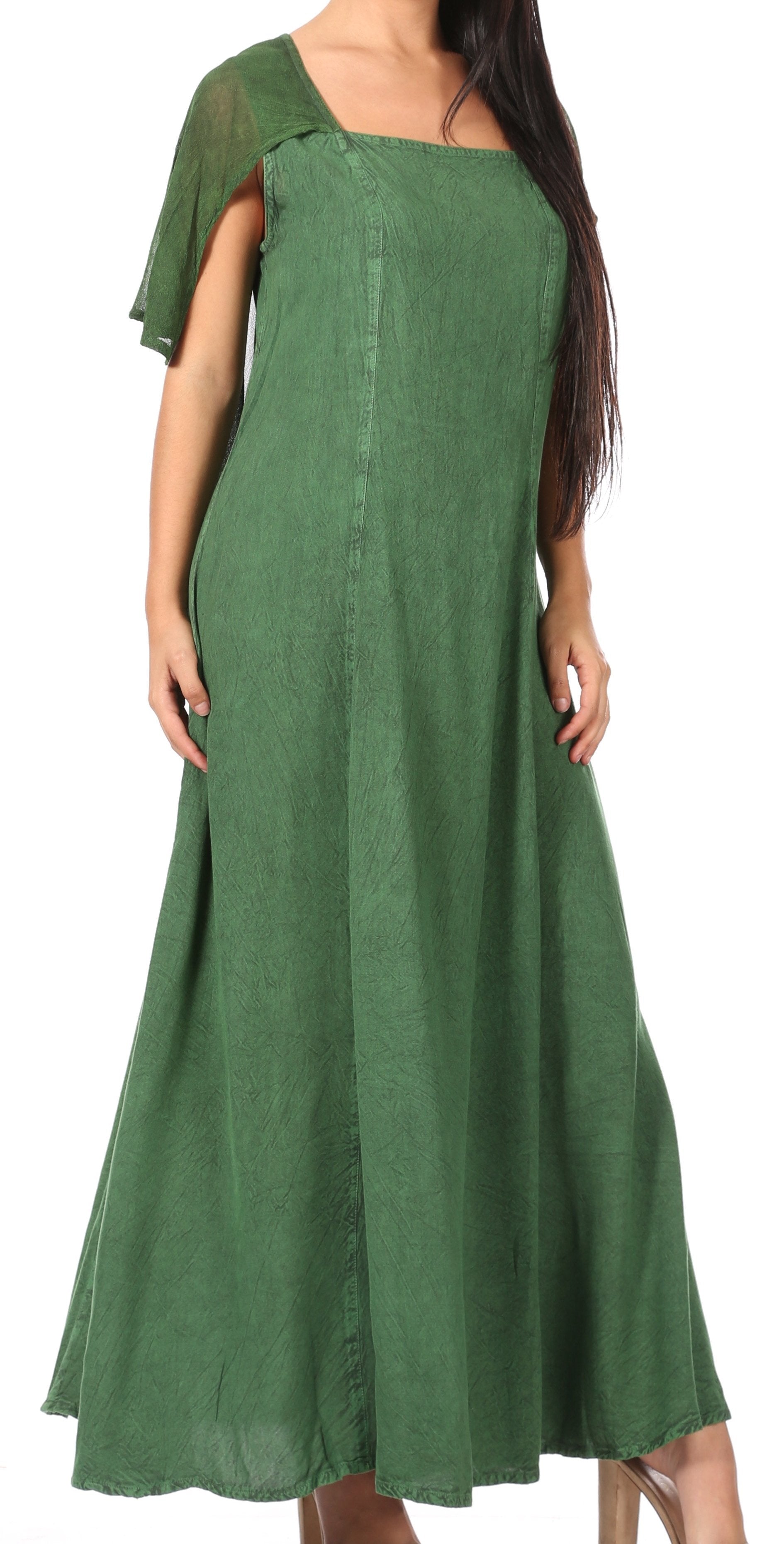 Sakkas Niam Women's Maxi Capelet Long Dress Celtic Medieval Renaissance Adjustable - Concordia Style Boutique