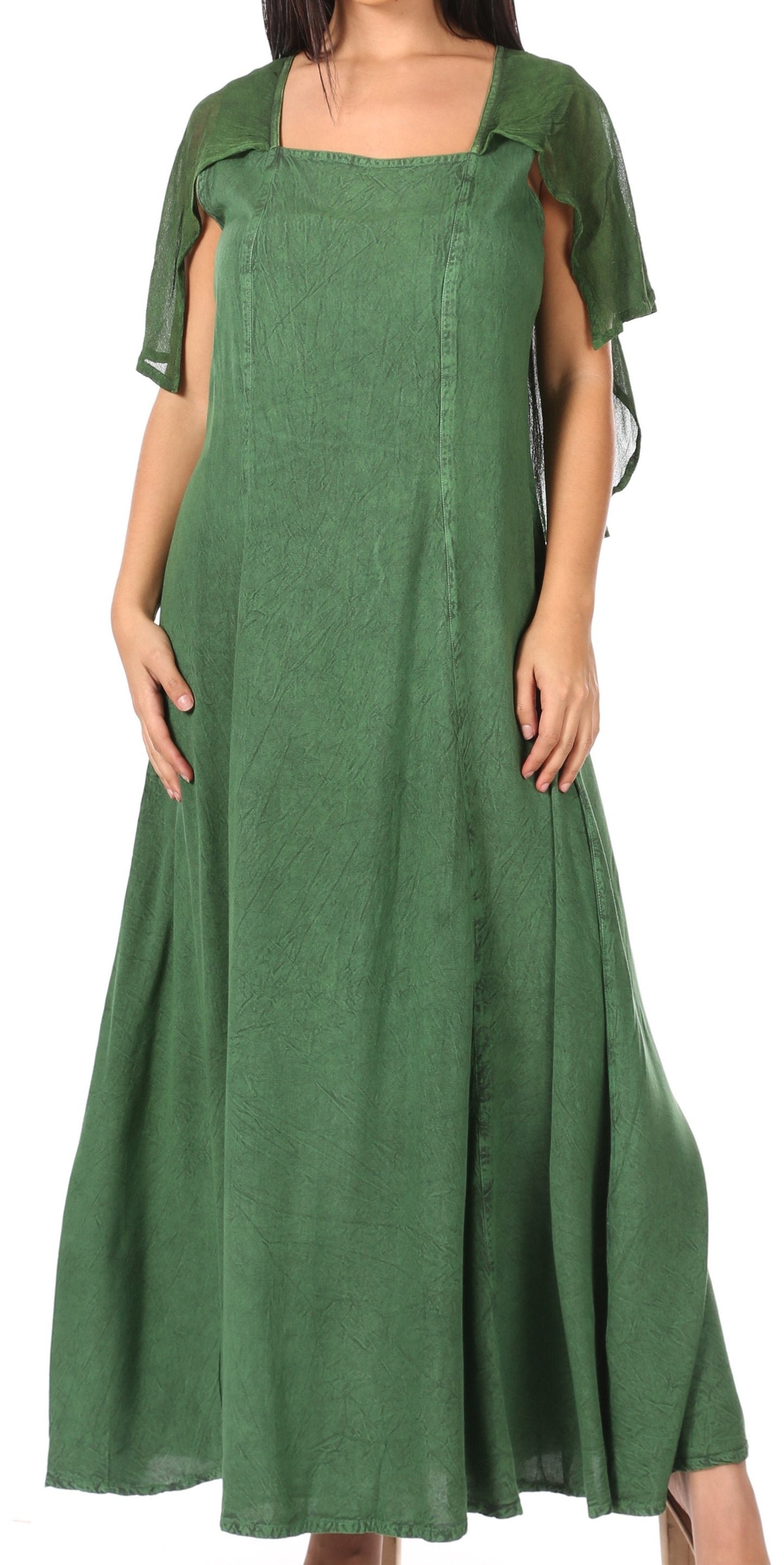 Sakkas Niam Women's Maxi Capelet Long Dress Celtic Medieval Renaissance Adjustable - Concordia Style Boutique