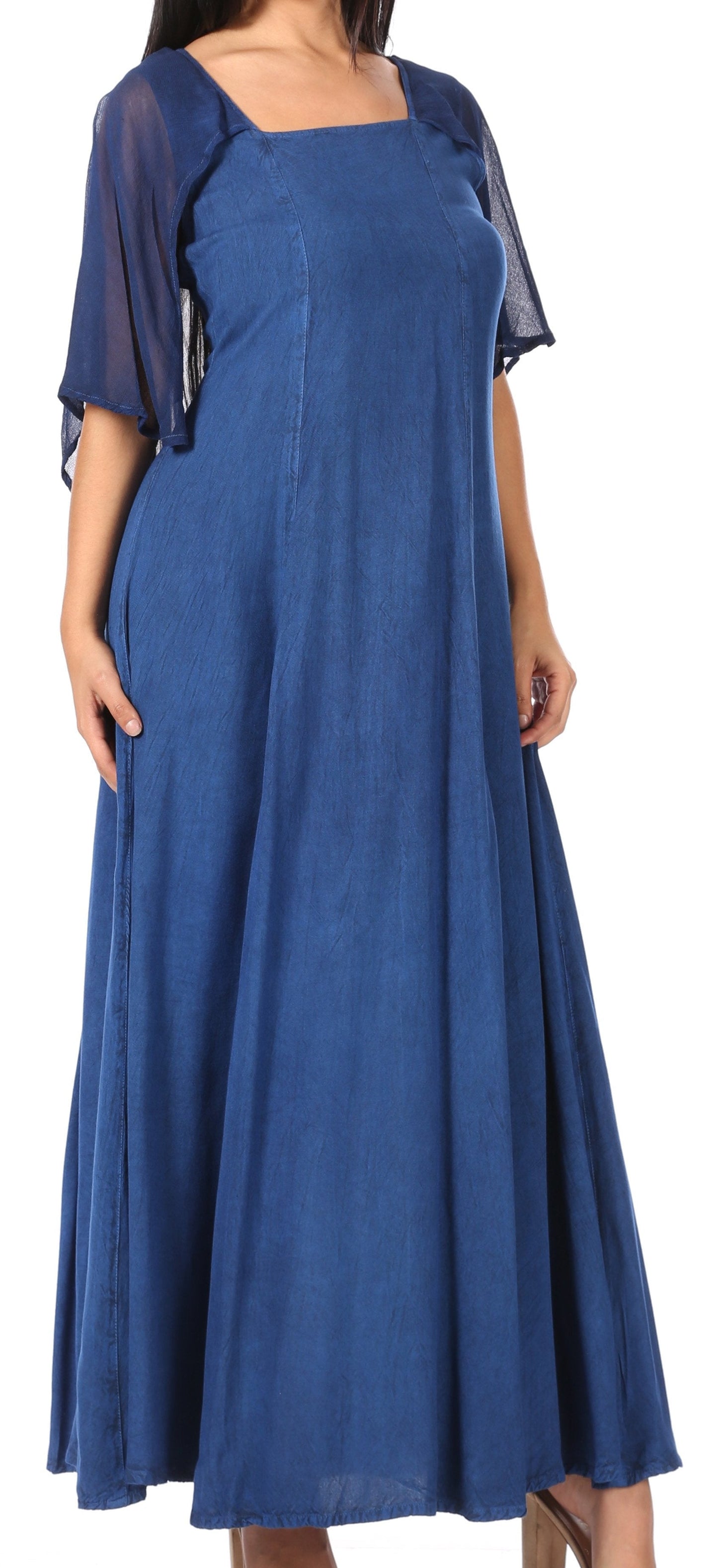 Sakkas Niam Women's Maxi Capelet Long Dress Celtic Medieval Renaissance Adjustable - Concordia Style Boutique