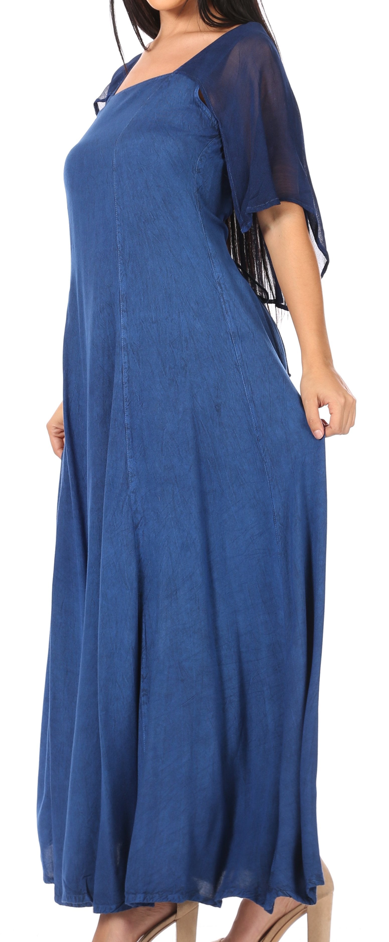 Sakkas Niam Women's Maxi Capelet Long Dress Celtic Medieval Renaissance Adjustable - Concordia Style Boutique