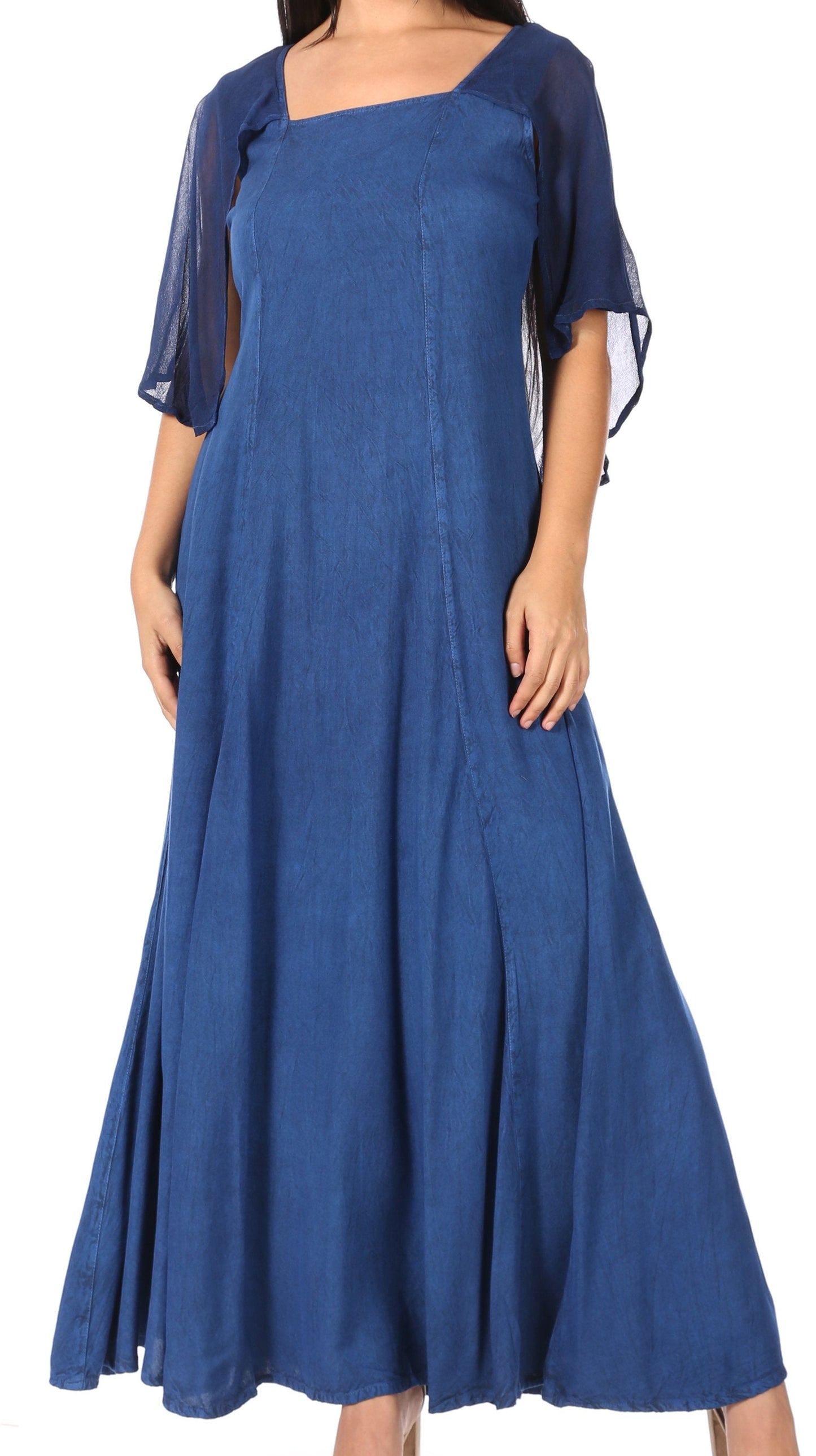 Sakkas Niam Women's Maxi Capelet Long Dress Celtic Medieval Renaissance Adjustable - Concordia Style Boutique