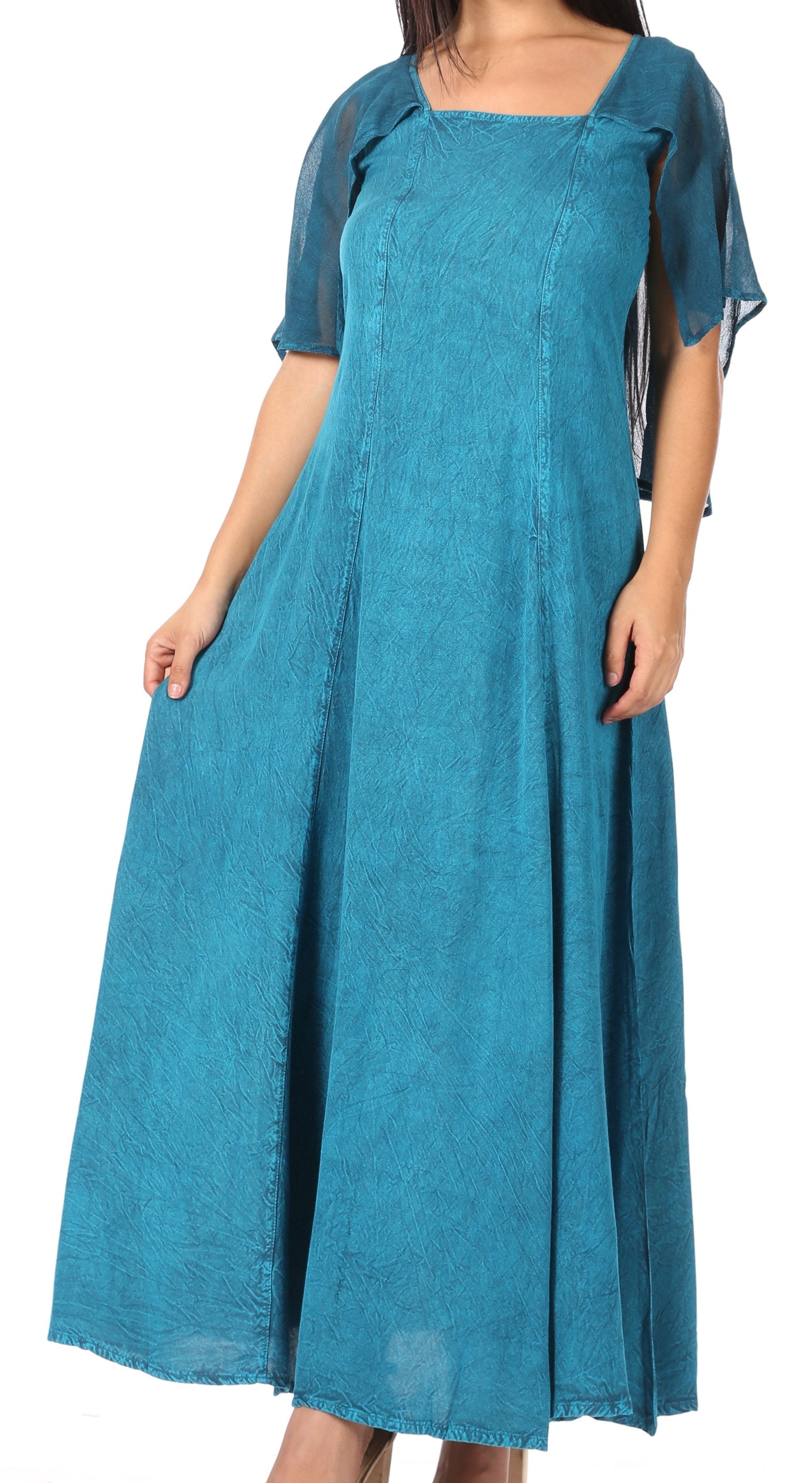 Sakkas Niam Women's Maxi Capelet Long Dress Celtic Medieval Renaissance Adjustable - Concordia Style Boutique