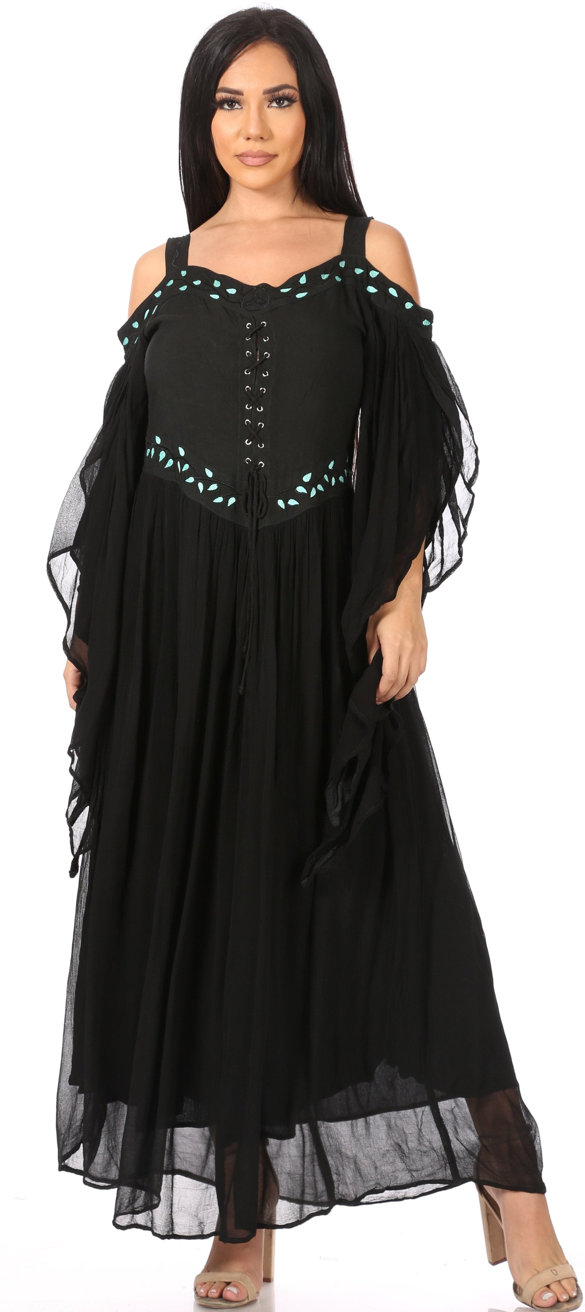 Sakkas Roisin Women's Medieval Celtic Renaissance Long Sleeve Costume Dress - Concordia Style Boutique