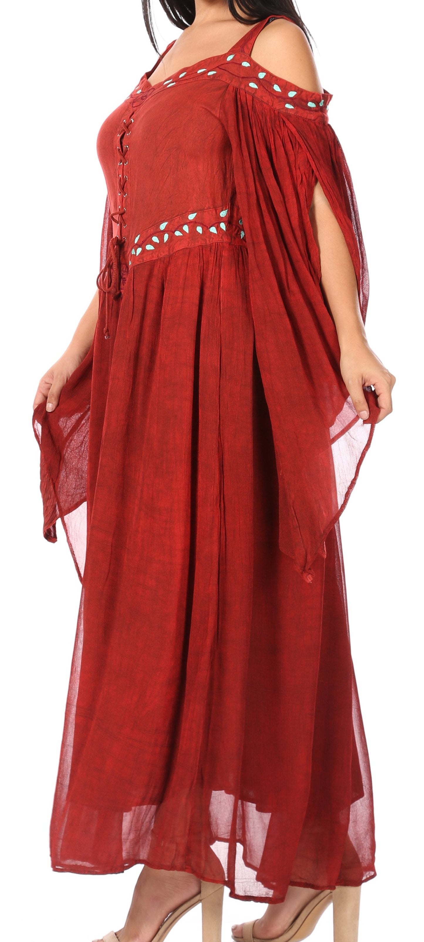 Sakkas Roisin Women's Medieval Celtic Renaissance Long Sleeve Costume Dress - Concordia Style Boutique