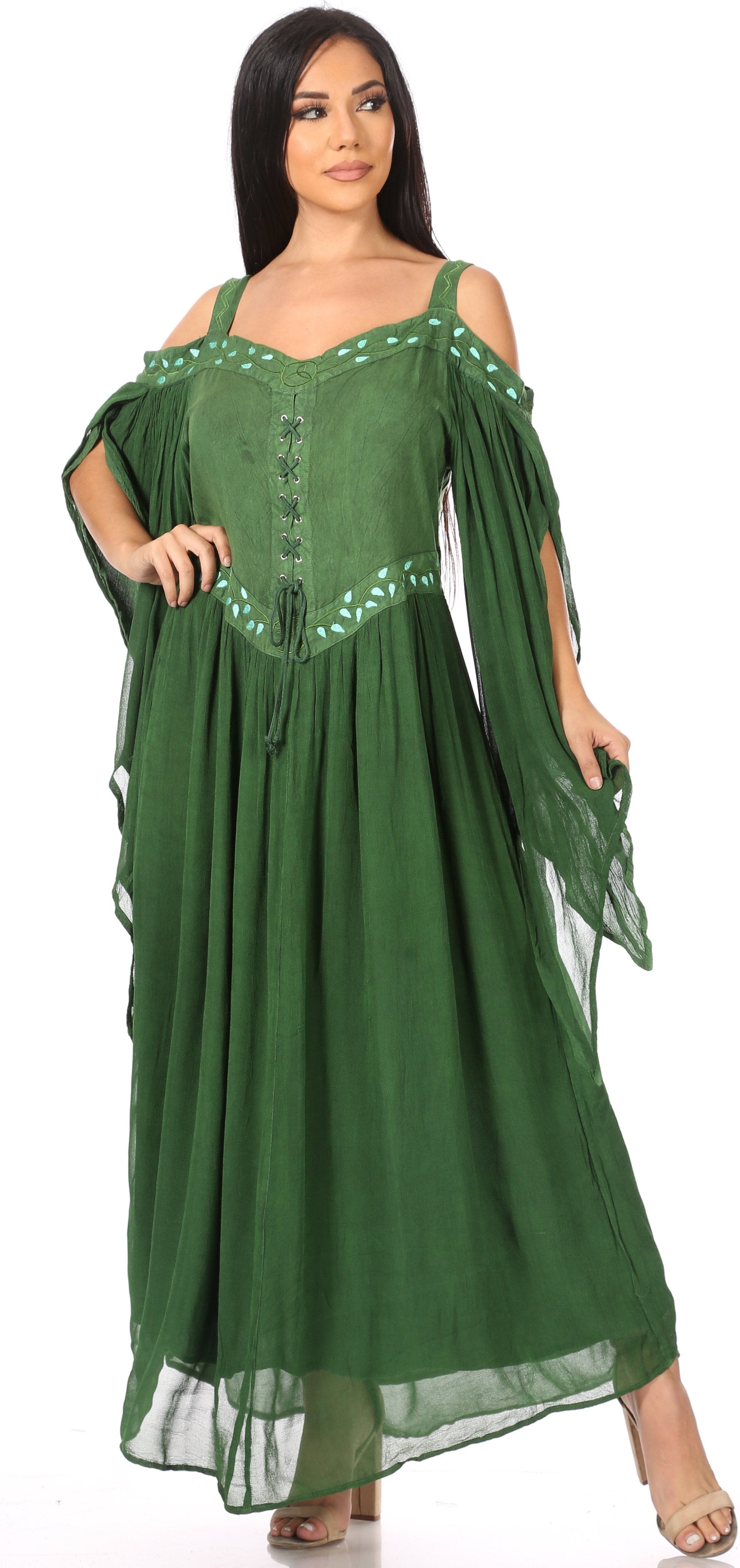 Sakkas Roisin Women's Medieval Celtic Renaissance Long Sleeve Costume Dress - Concordia Style Boutique