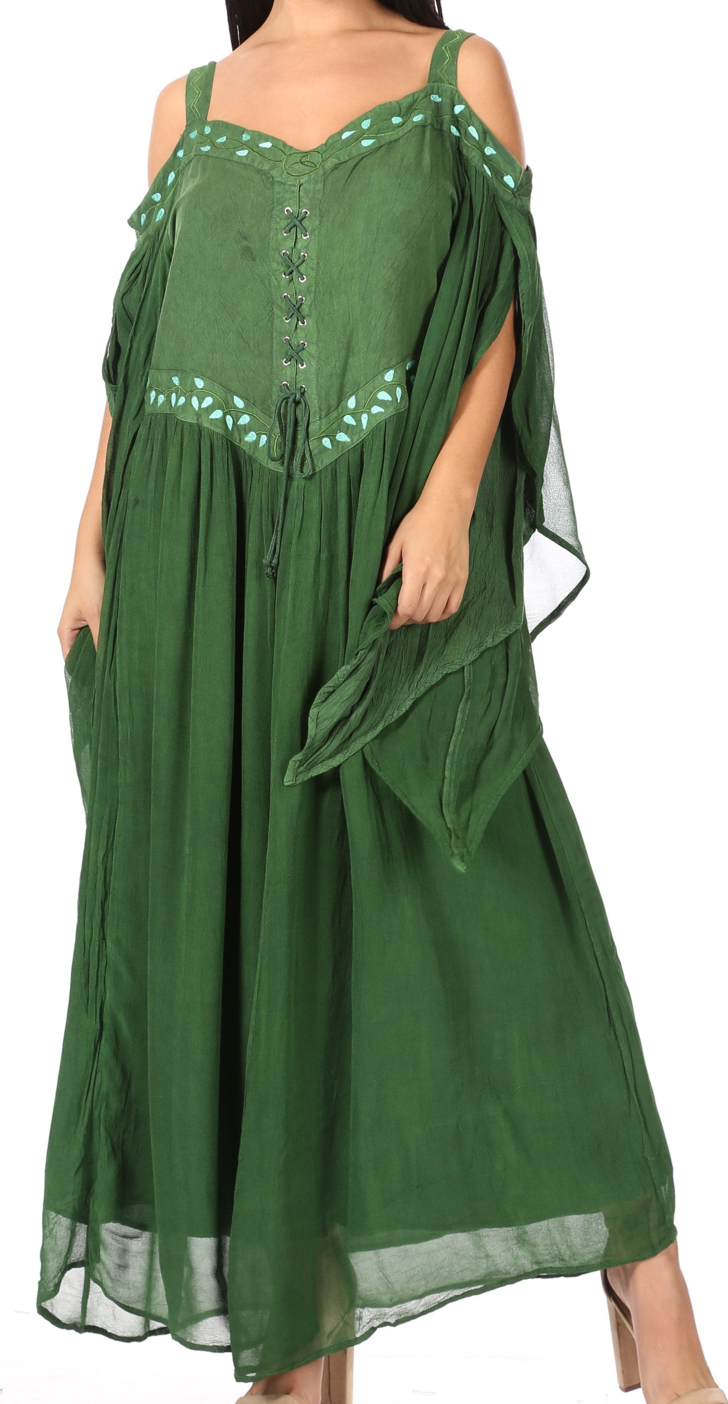 Sakkas Roisin Women's Medieval Celtic Renaissance Long Sleeve Costume Dress - Concordia Style Boutique