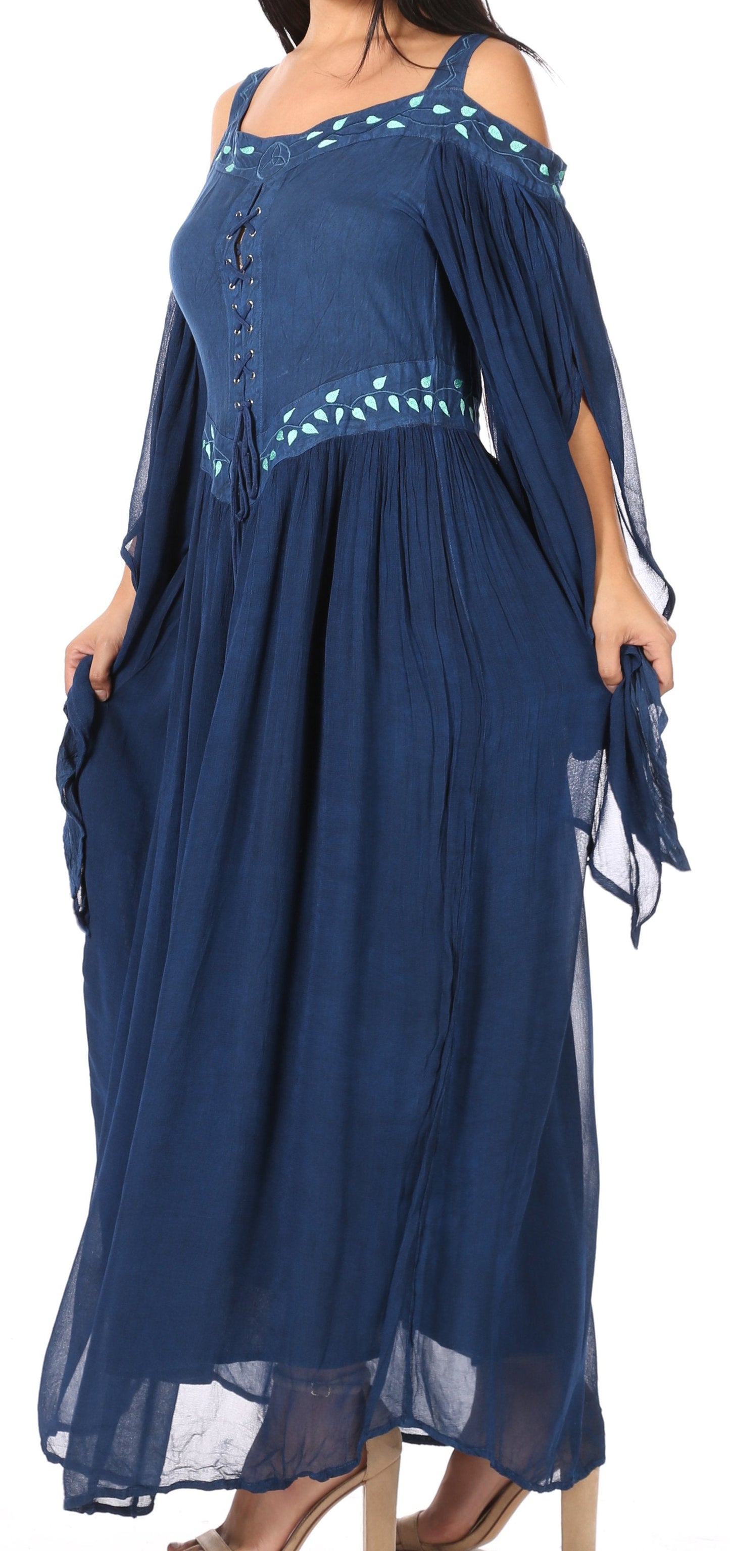 Sakkas Roisin Women's Medieval Celtic Renaissance Long Sleeve Costume Dress - Concordia Style Boutique