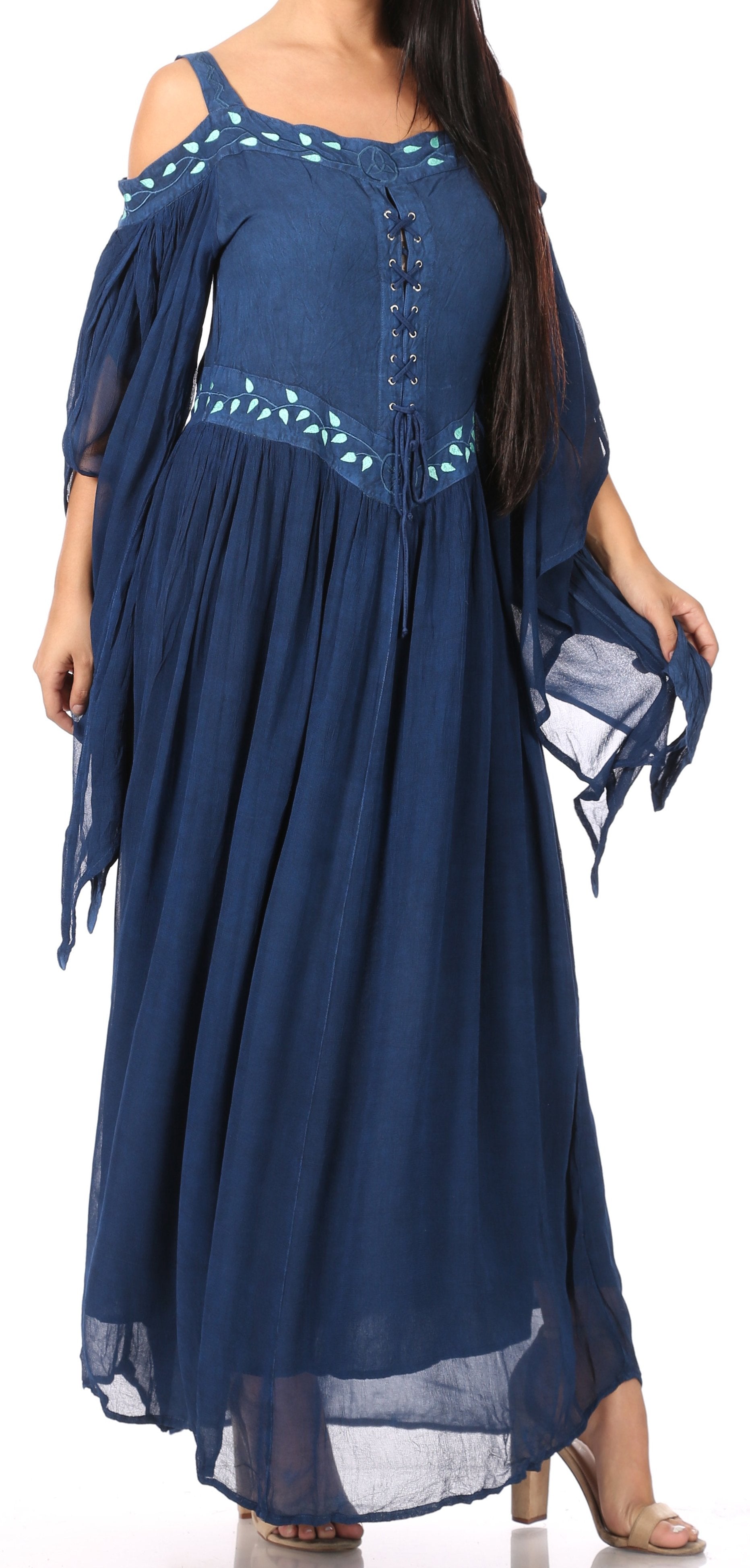 Sakkas Roisin Women's Medieval Celtic Renaissance Long Sleeve Costume Dress - Concordia Style Boutique