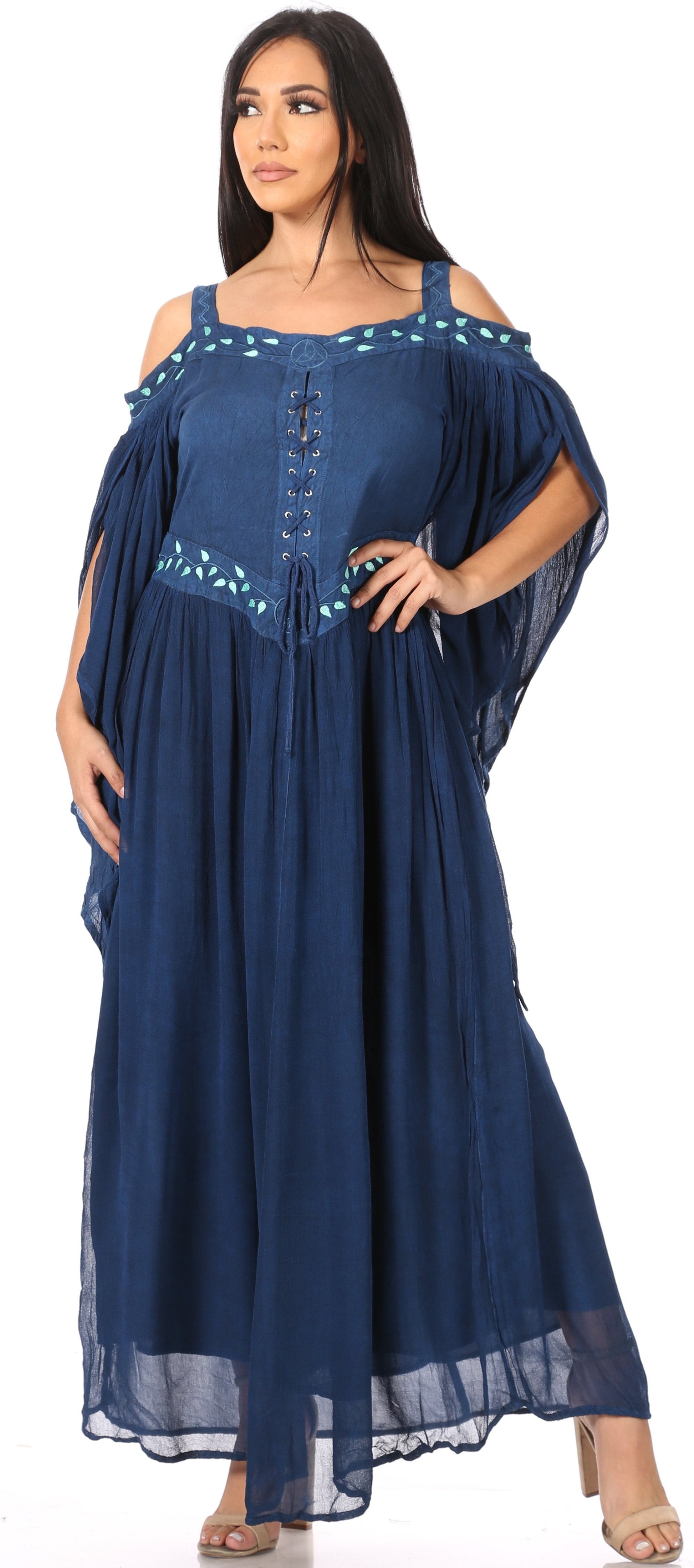 Sakkas Roisin Women's Medieval Celtic Renaissance Long Sleeve Costume Dress - Concordia Style Boutique